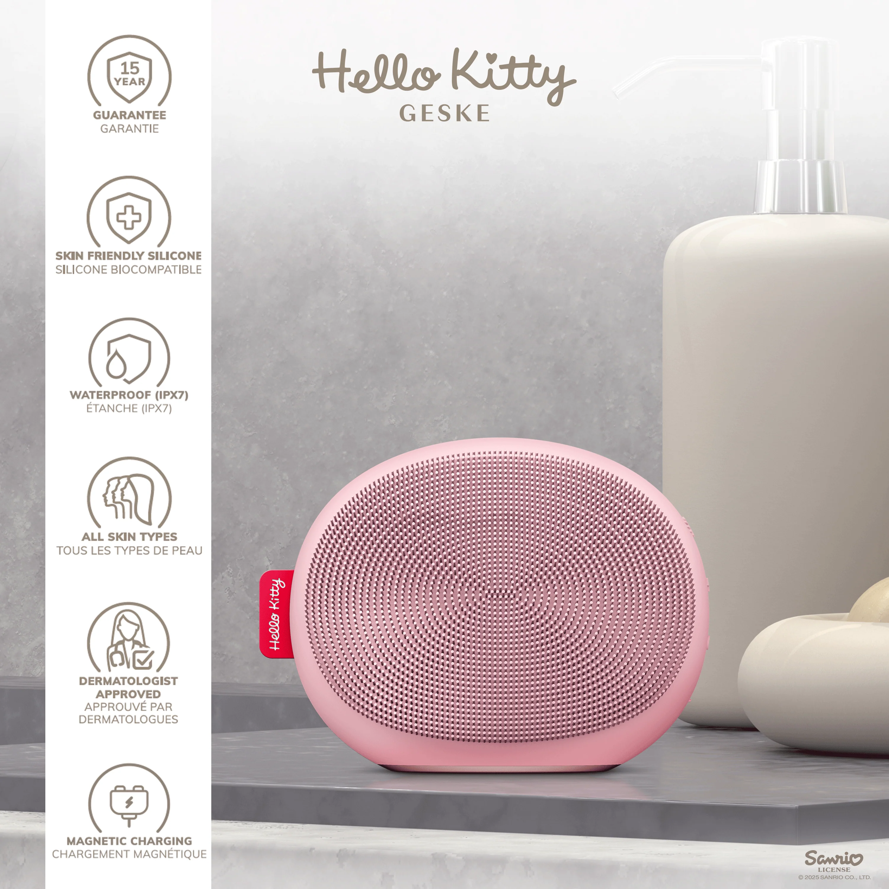 Geske Sonic Thermo Facial Brush | 5 in 1 - Pink - Image 3
