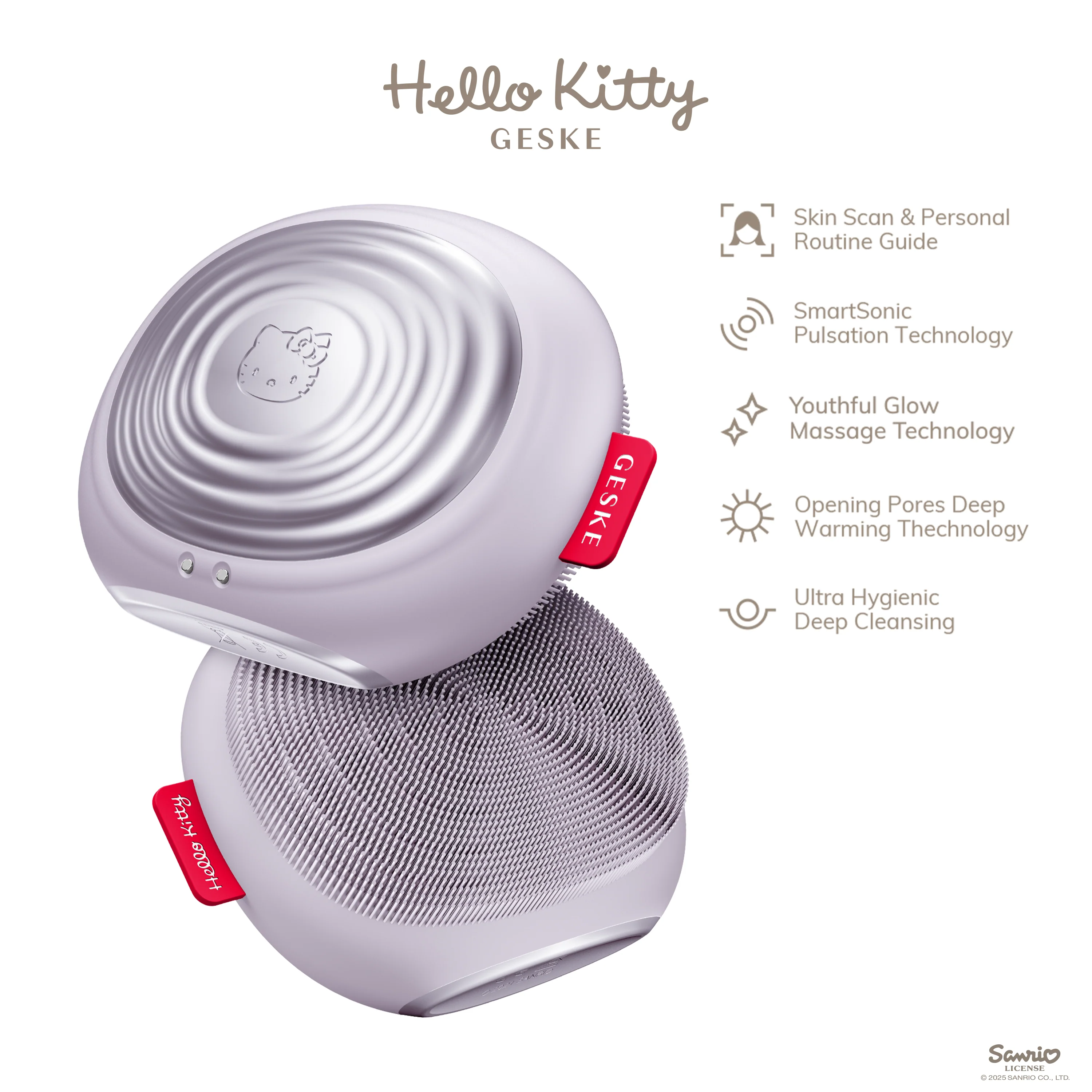 Geske Sonic Thermo Facial Brush | 5 in 1 - Purple - Image 2