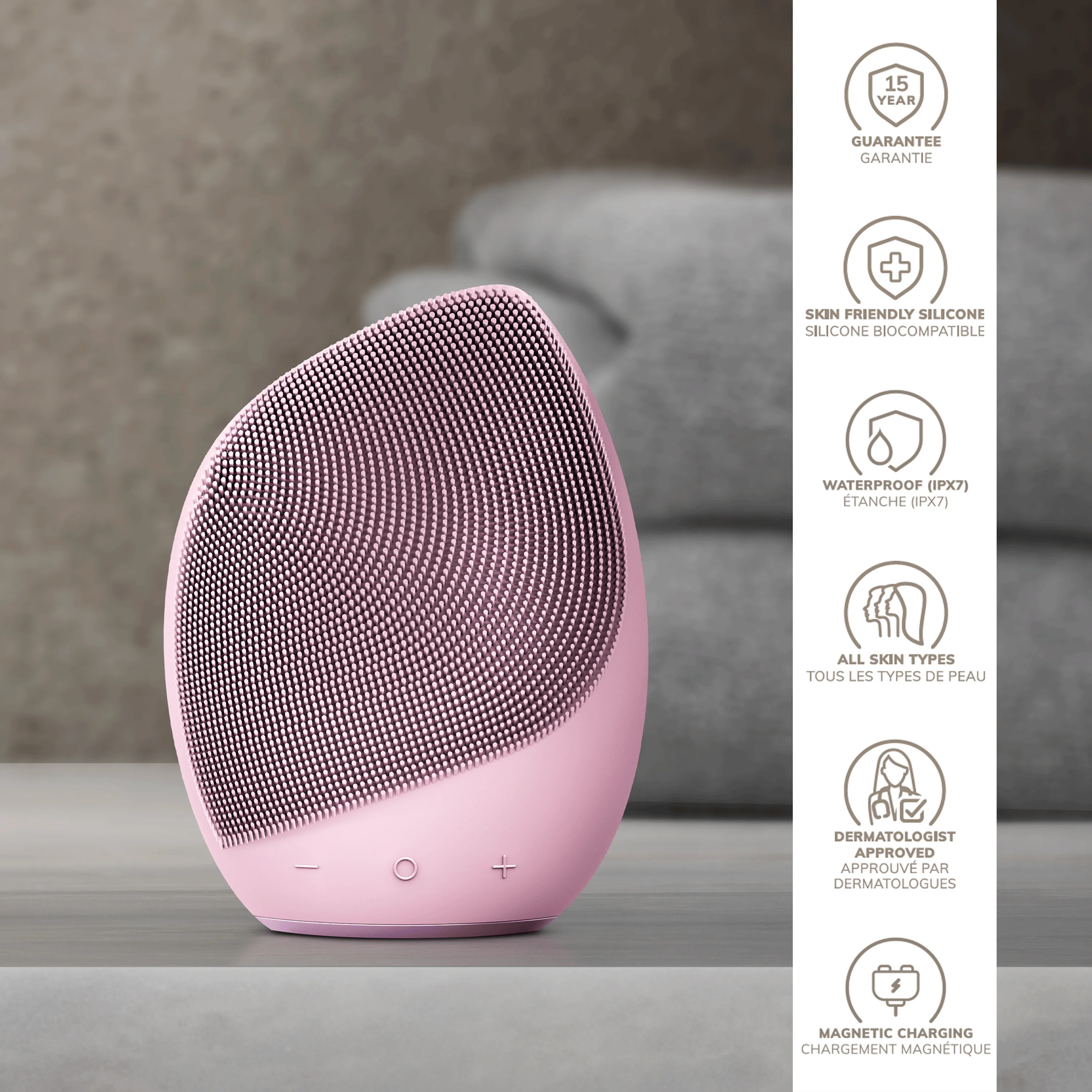 Geske Sonic Facial Brush | 5 in 1 - Pink - Image 3
