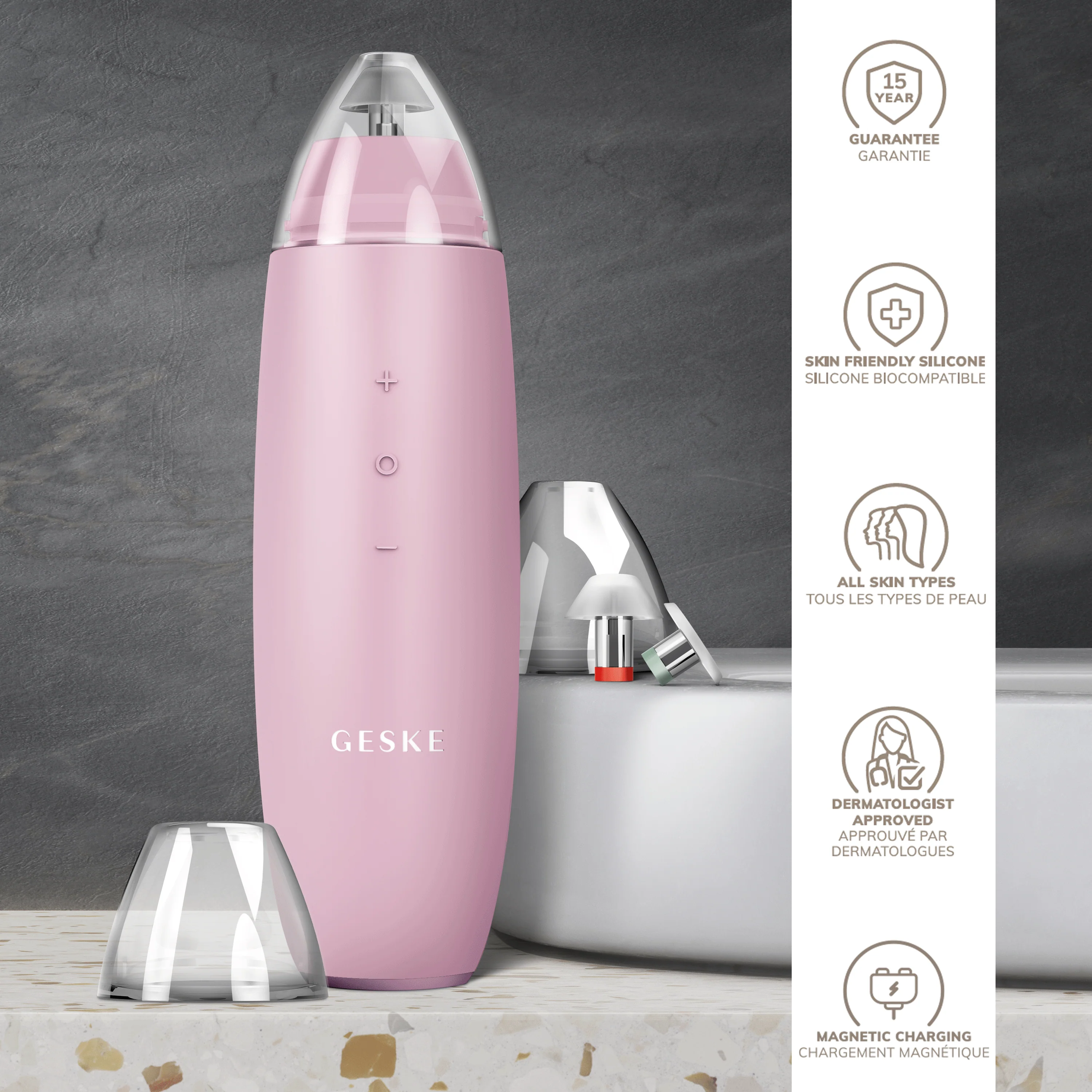 Geske MicroDermabrasion Blackhead Remover | 7 in 1 - Pink - Image 3