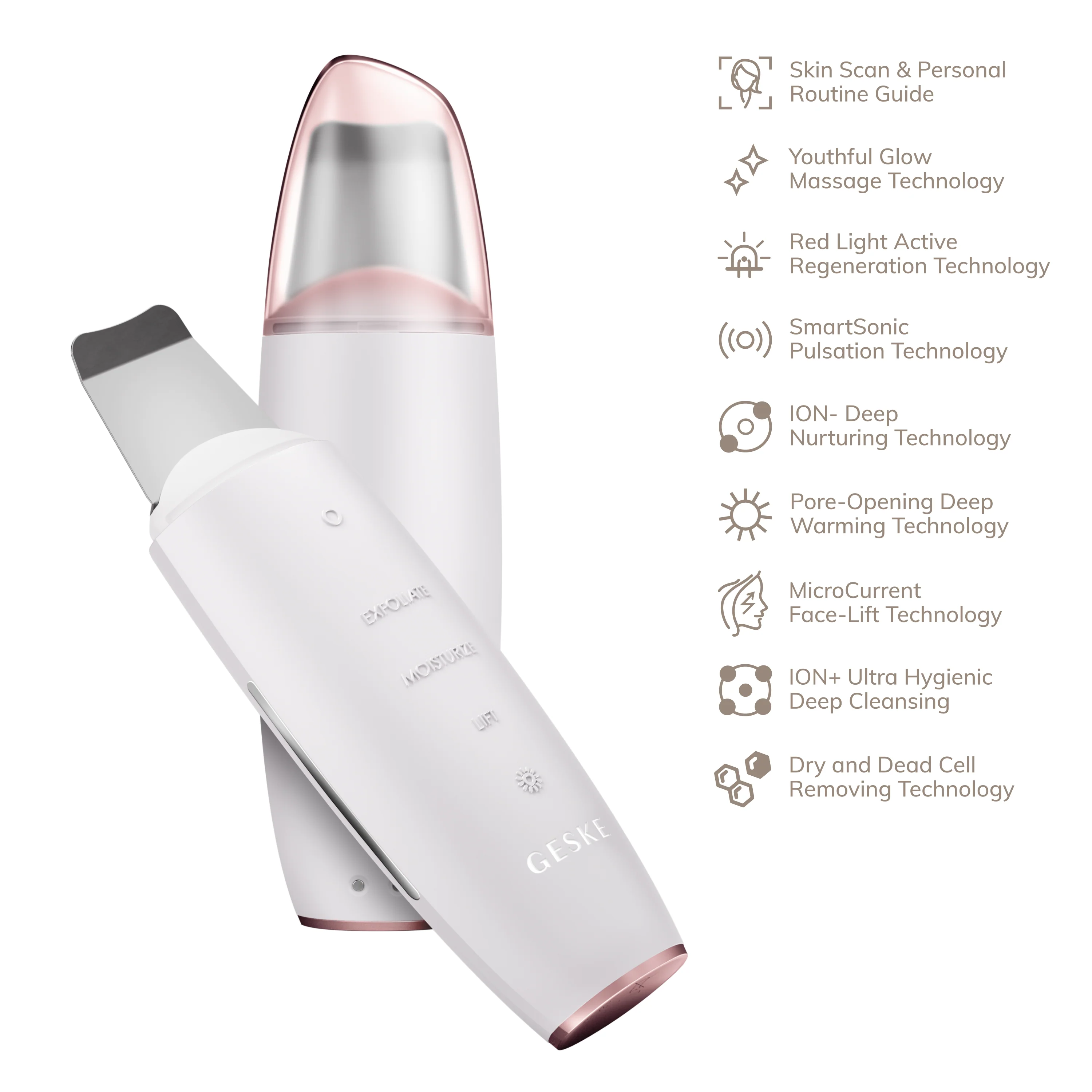 Geske MicroCurrent Skin Scrubber & Blackhead Remover | 9 in 1 - Starlight - Image 2