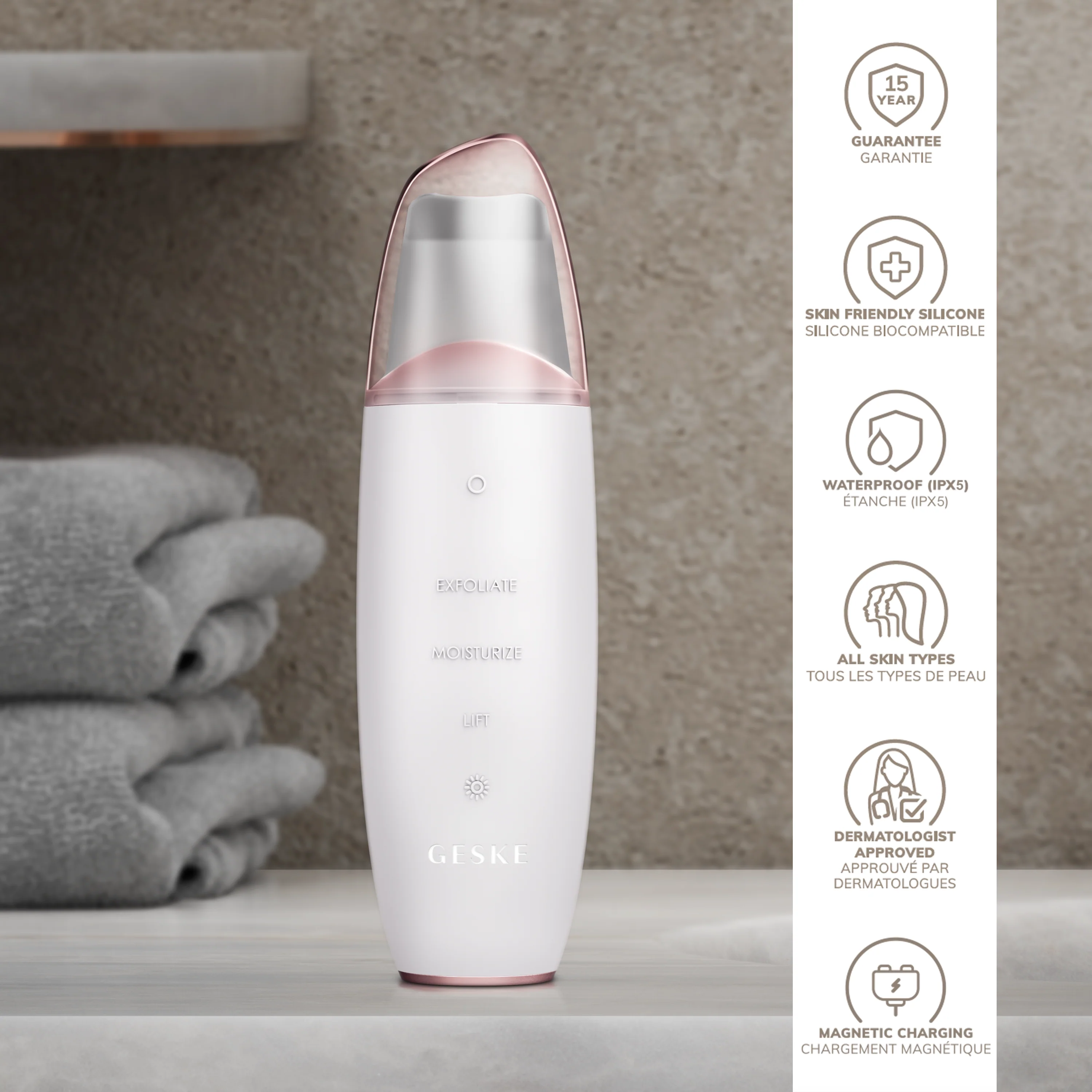 Geske MicroCurrent Skin Scrubber & Blackhead Remover | 9 in 1 - Starlight - Image 3