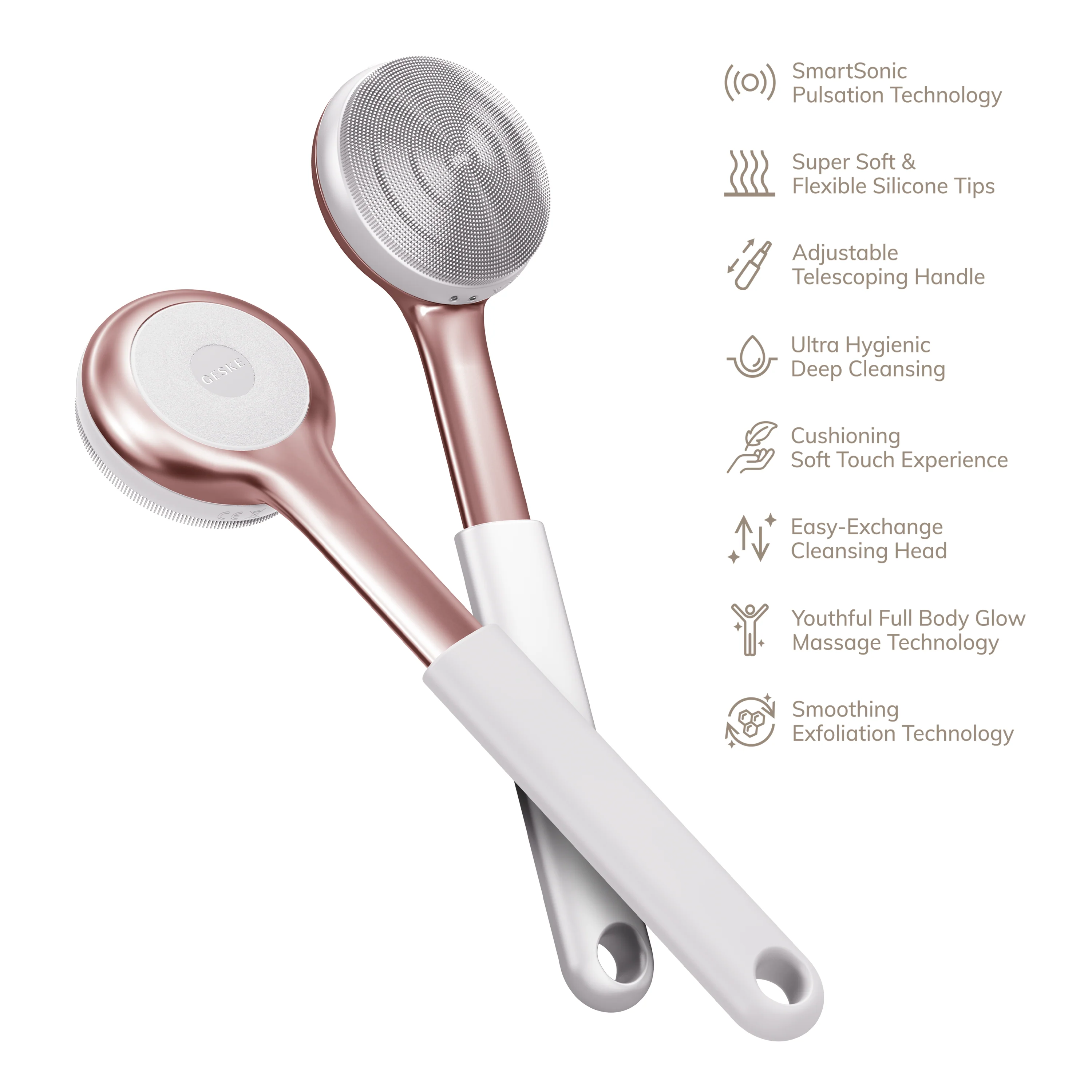Geske Sonic Full-Body Brush & Intensive Exfoliator | 8 in 1 - Starlight - Image 2
