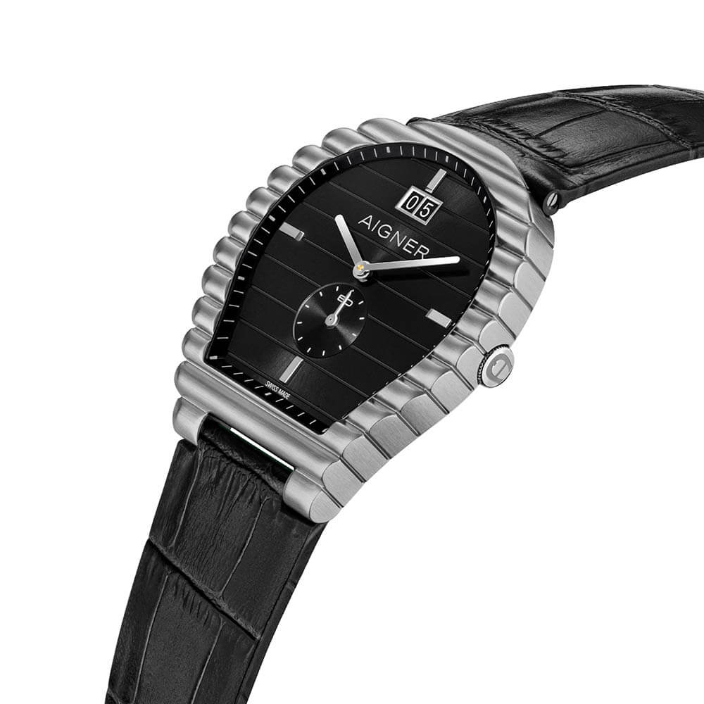 Aigner Torcello Men's Black Dial Black Leather Strap Watch Rich text editor - Image 2
