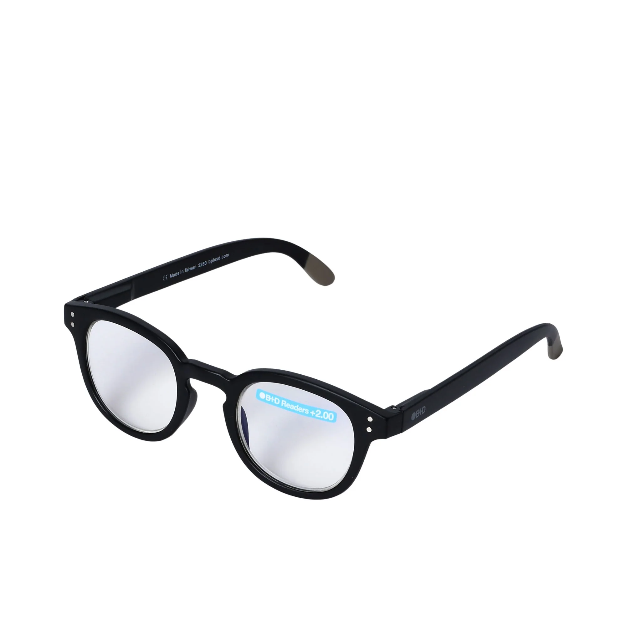 B+D Black Round Reading Glasses - Image 2