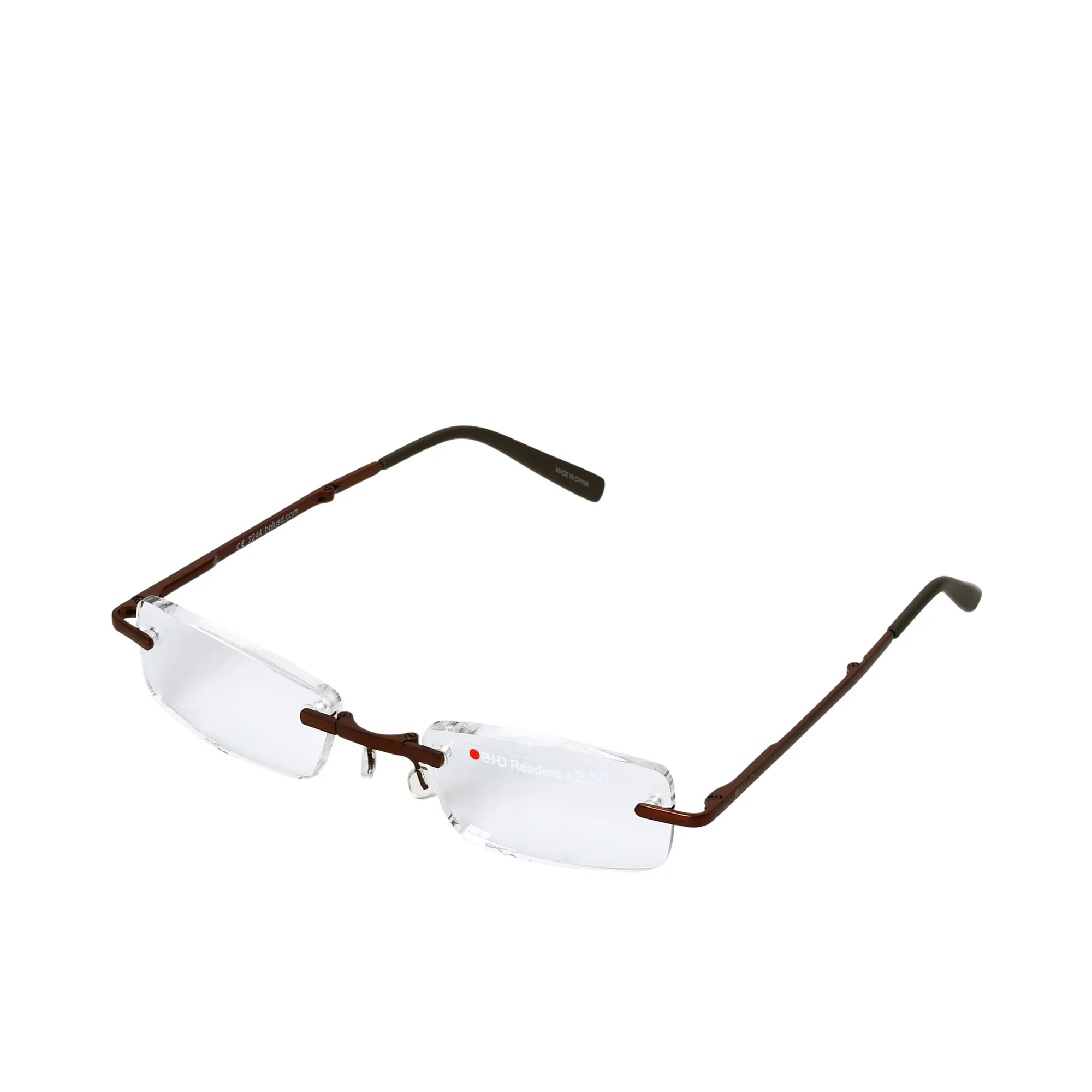 B+D Brown Rimless Reading Glasses - Image 2