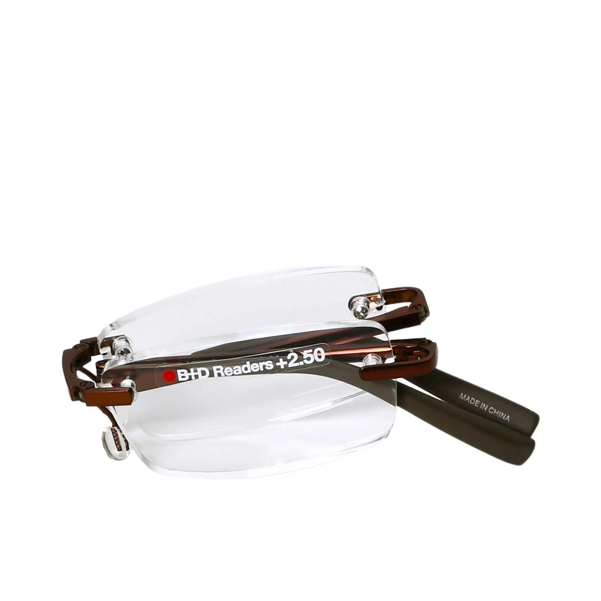 B+D Brown Rimless Reading Glasses - Image 3