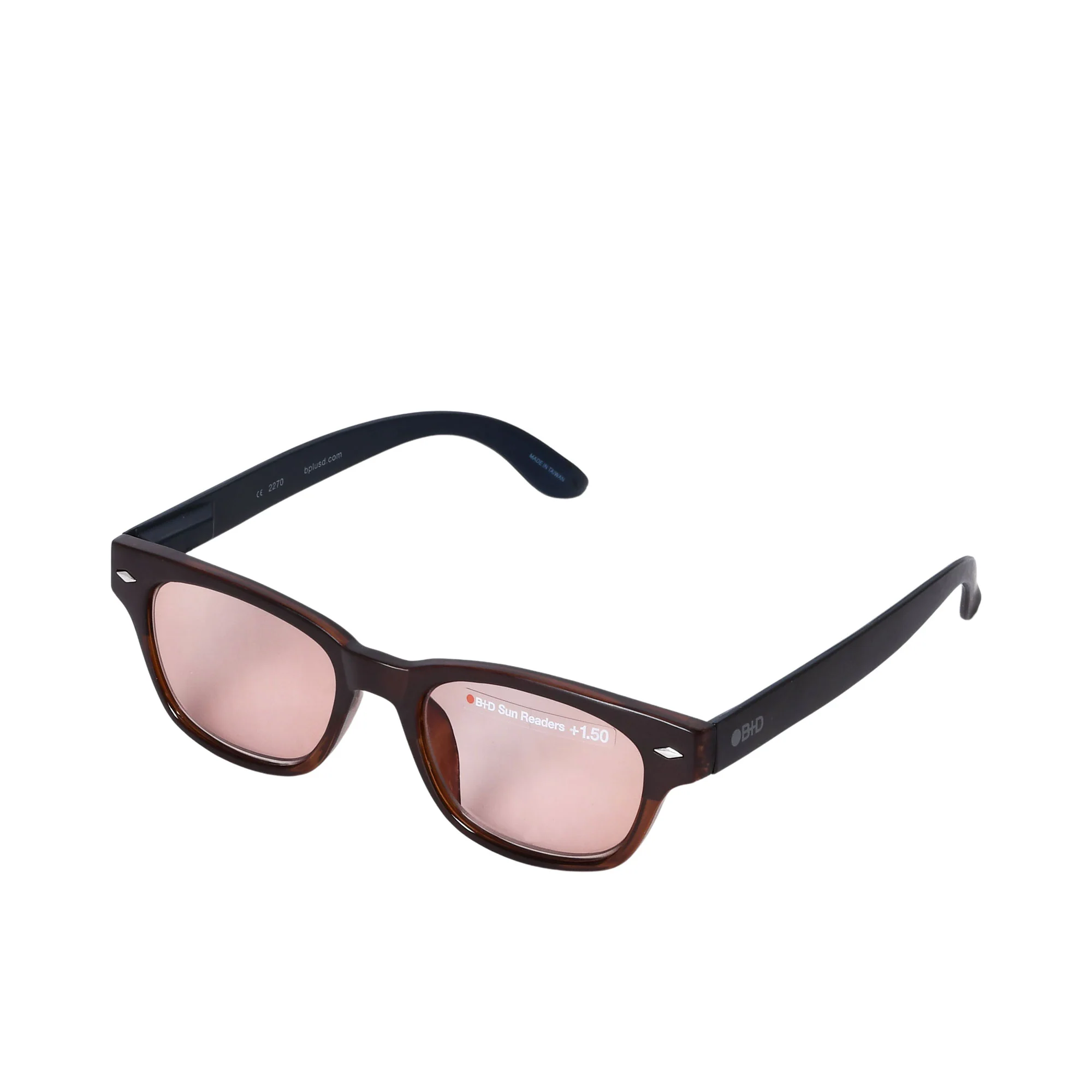 B+D Classic Frame Sun Readers with Brown Lens - Image 2