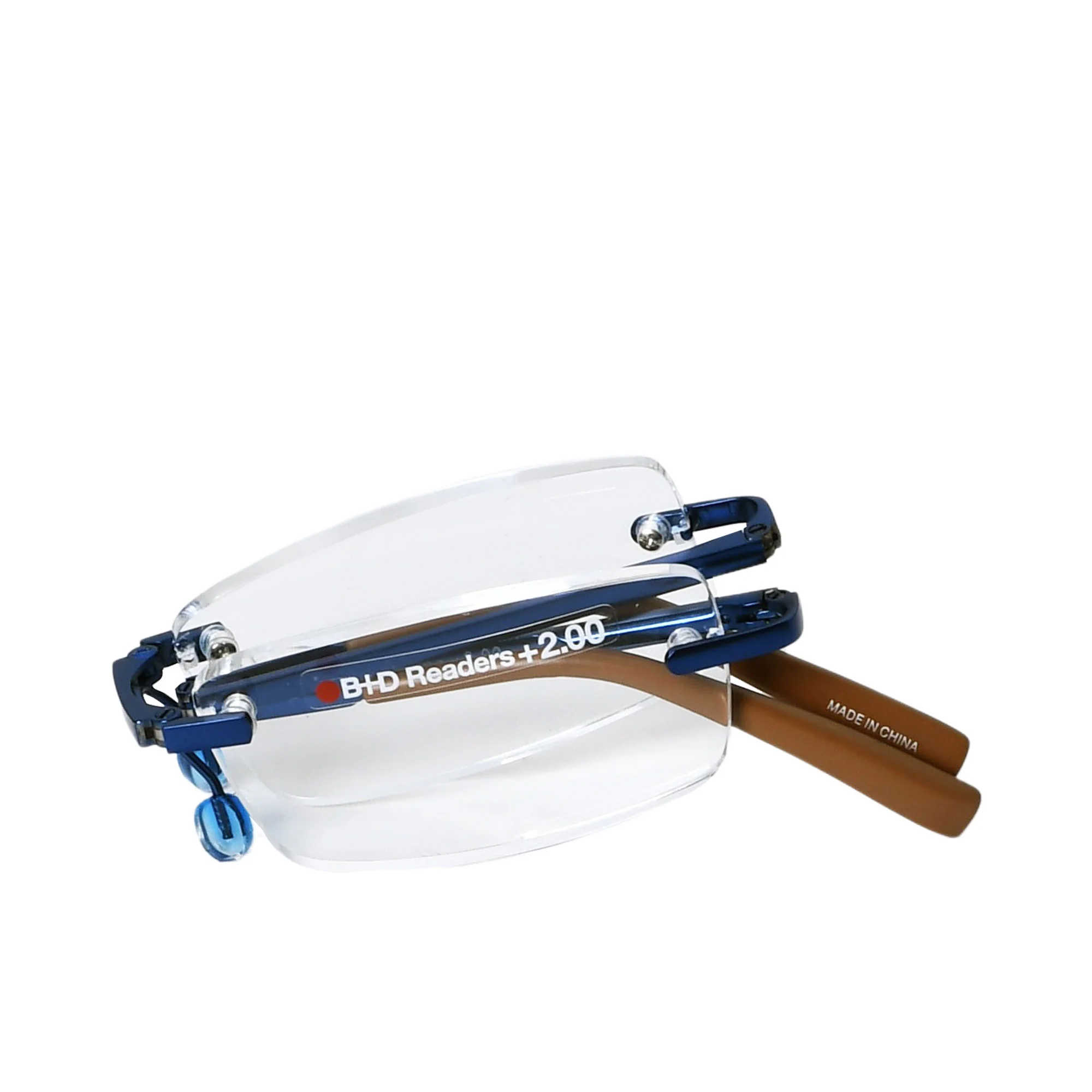 B+D Navy Rimless Reading Glasses - Image 3