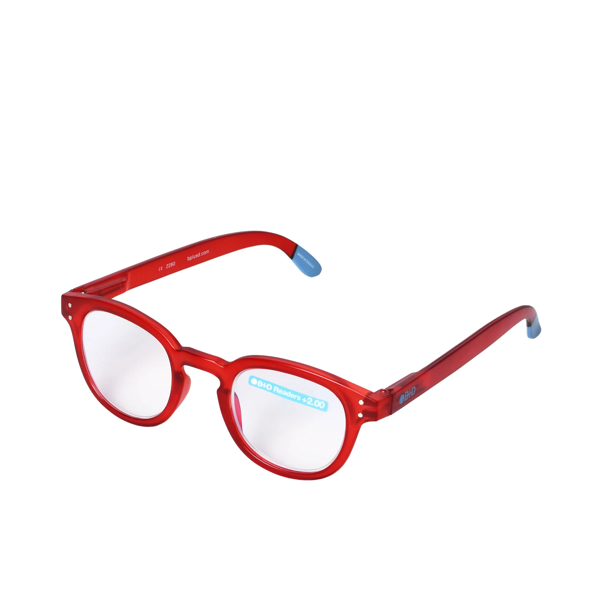 B+D Red & Blue Round Reading Glasses - Image 2