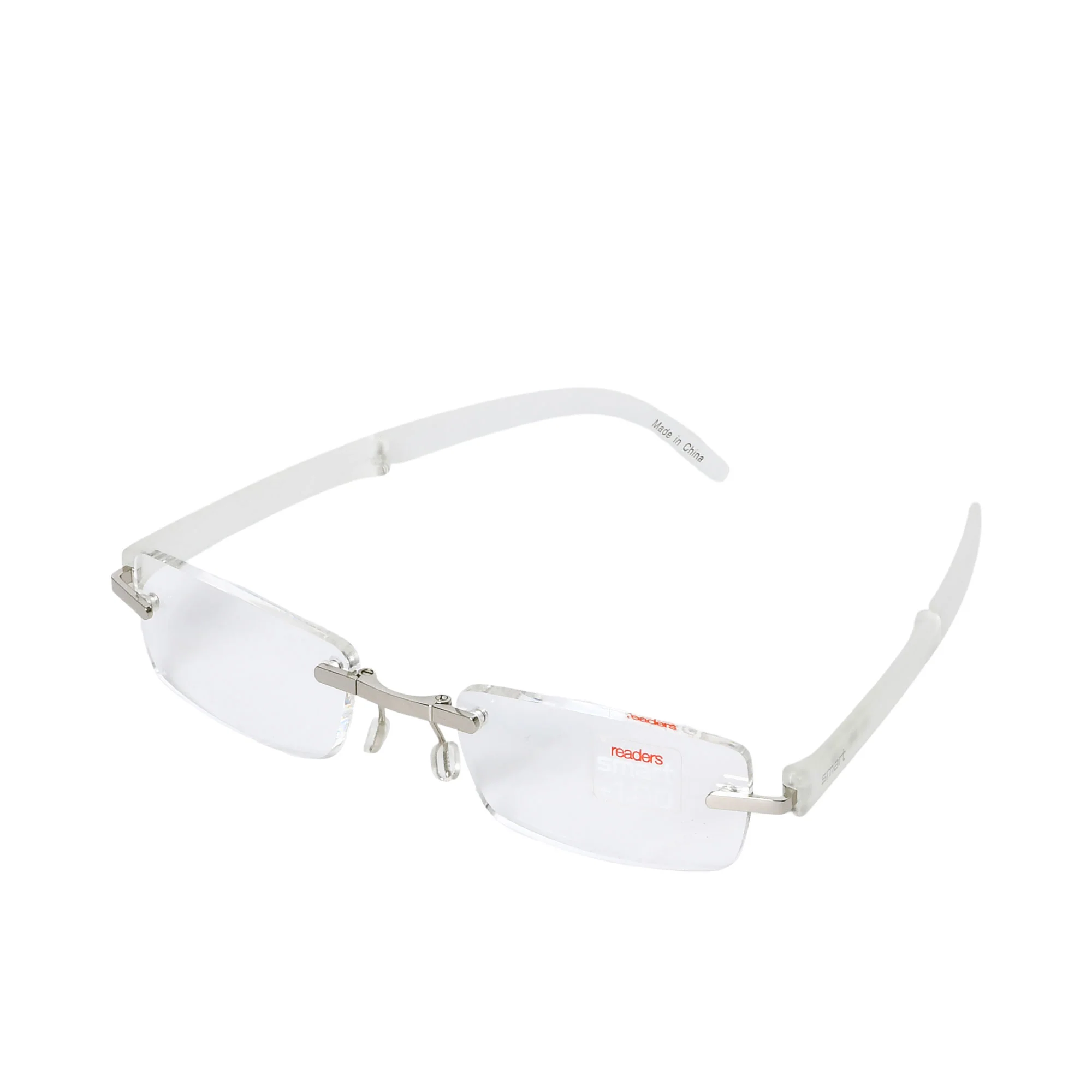 B+D Silver & White Rimless Reading Glasses - Image 2
