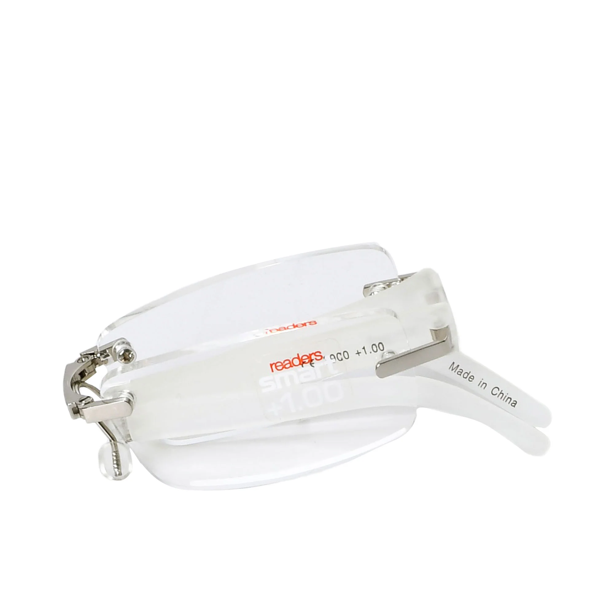 B+D Silver & White Rimless Reading Glasses - Image 3