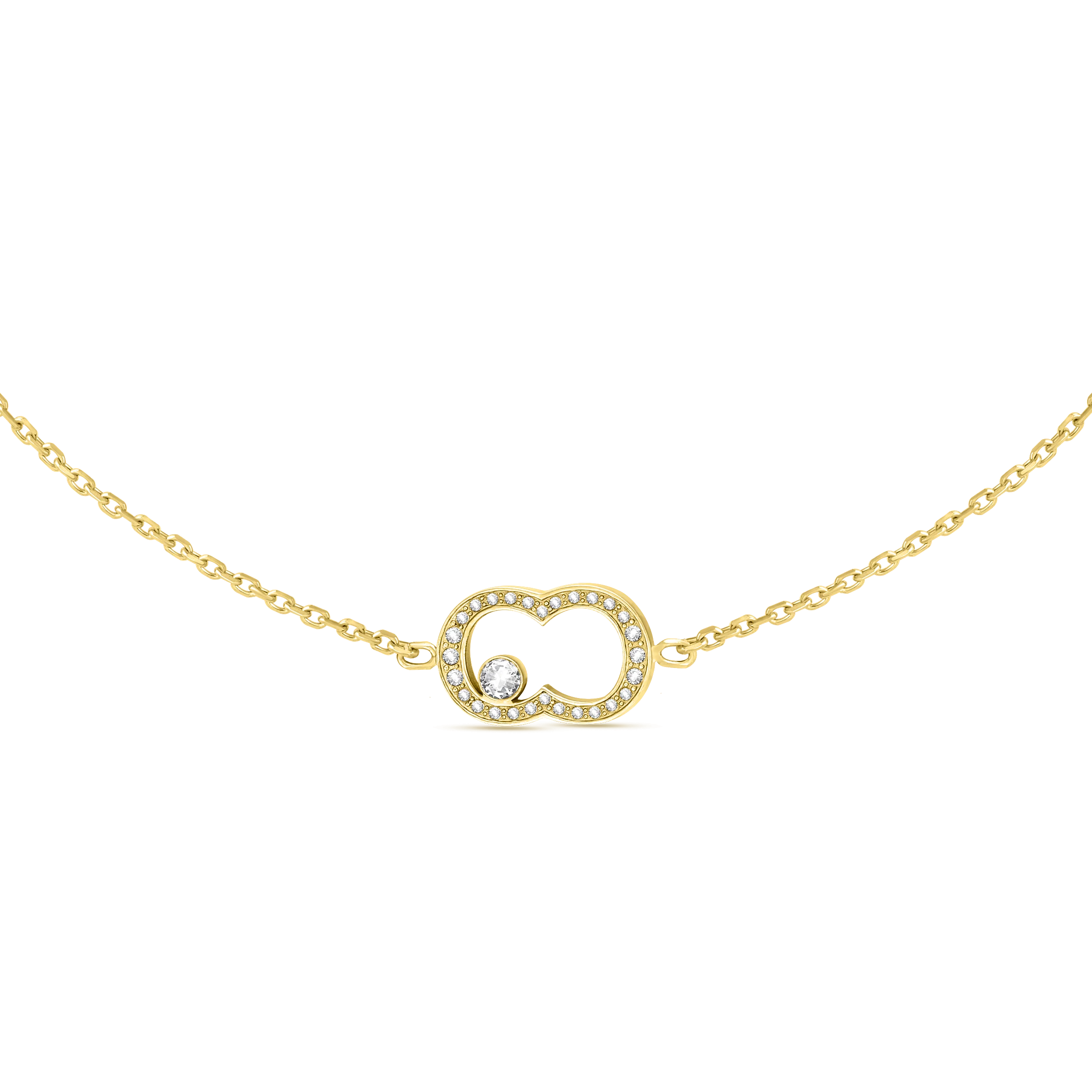 BIANCA GP CRYSTALS WITH CENTER LOGO NECKLACE - Image 2