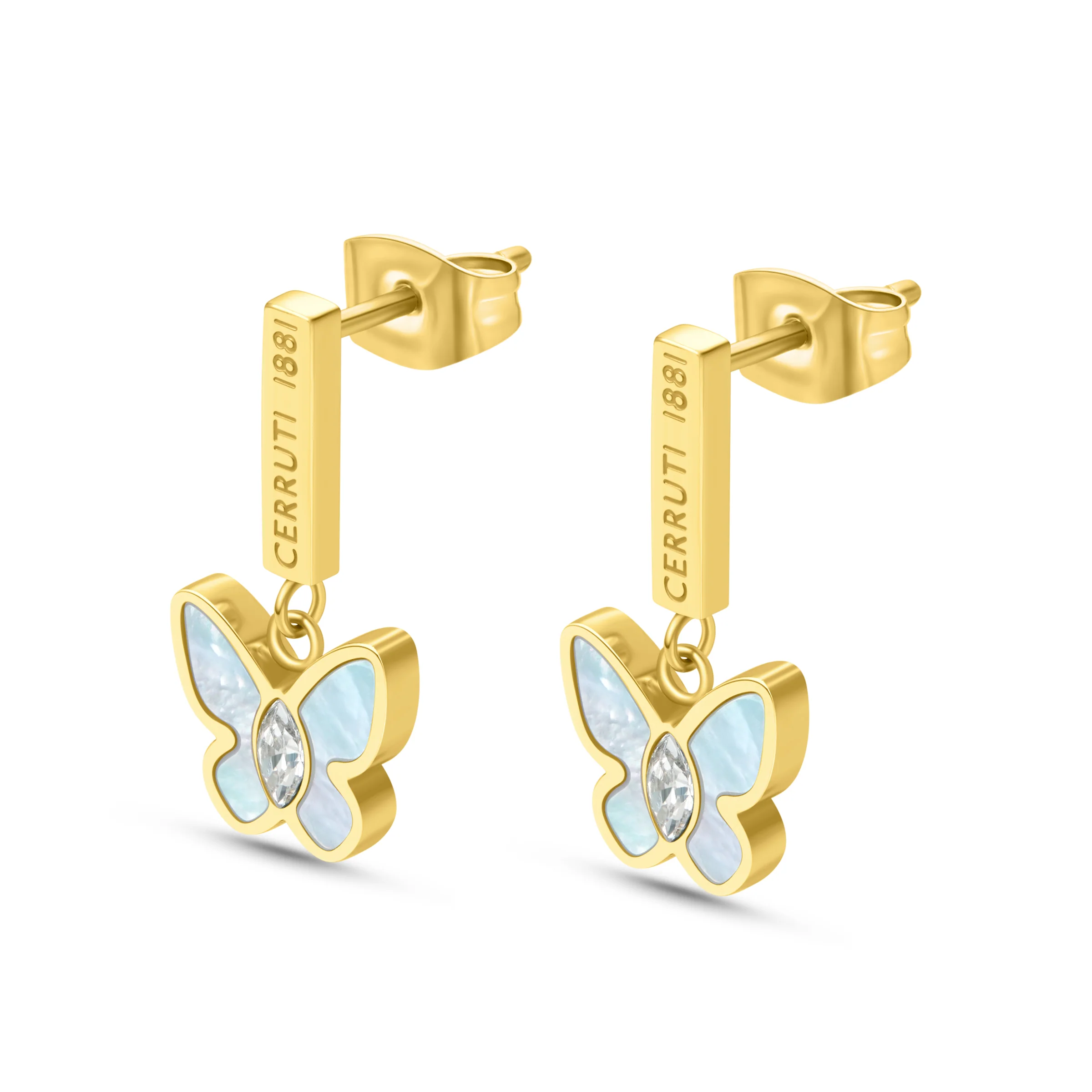 BLUE MOP CRYSTALS EARRINGS - Image 2