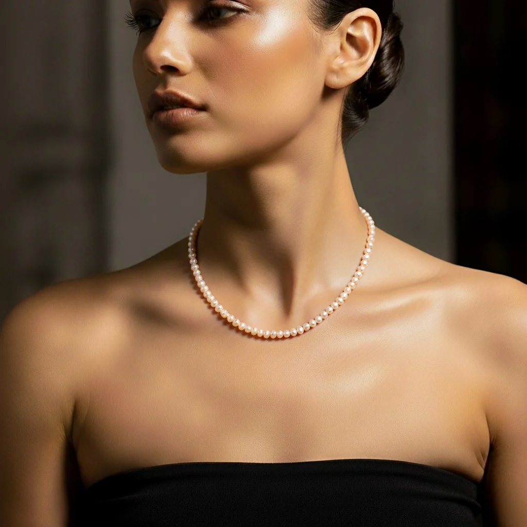 Bronzallure Cultured Fresh Water Pearl Champagne Necklace - Image 2