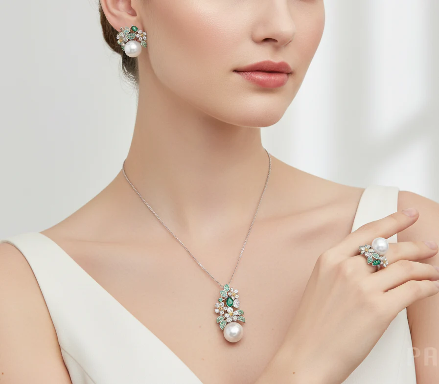 Bronzallure Set of 3 Fresh Water Cultured Pearl White - Image 2