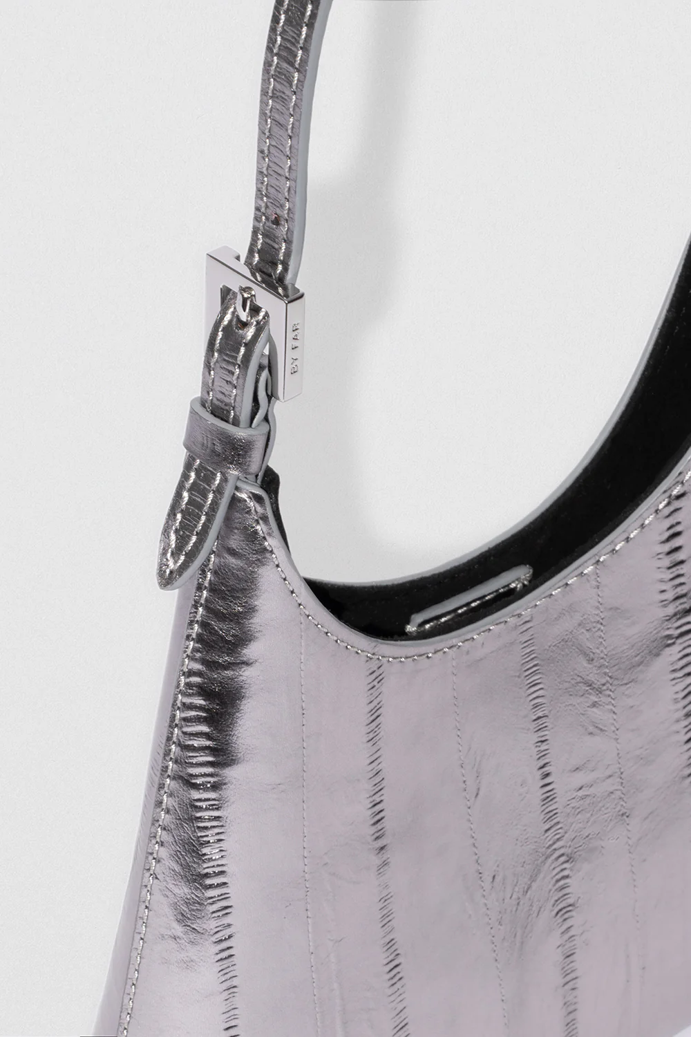 By Far Baby Camryn Eel Embossed Leather Inox - Image 3