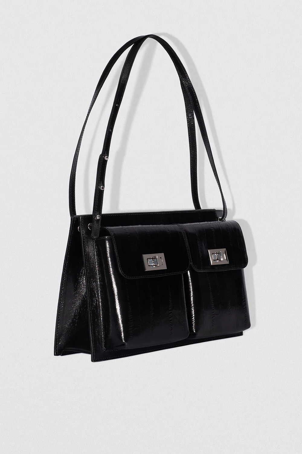 By Far Billy Tote Eel Embossed Leather Black - Image 2