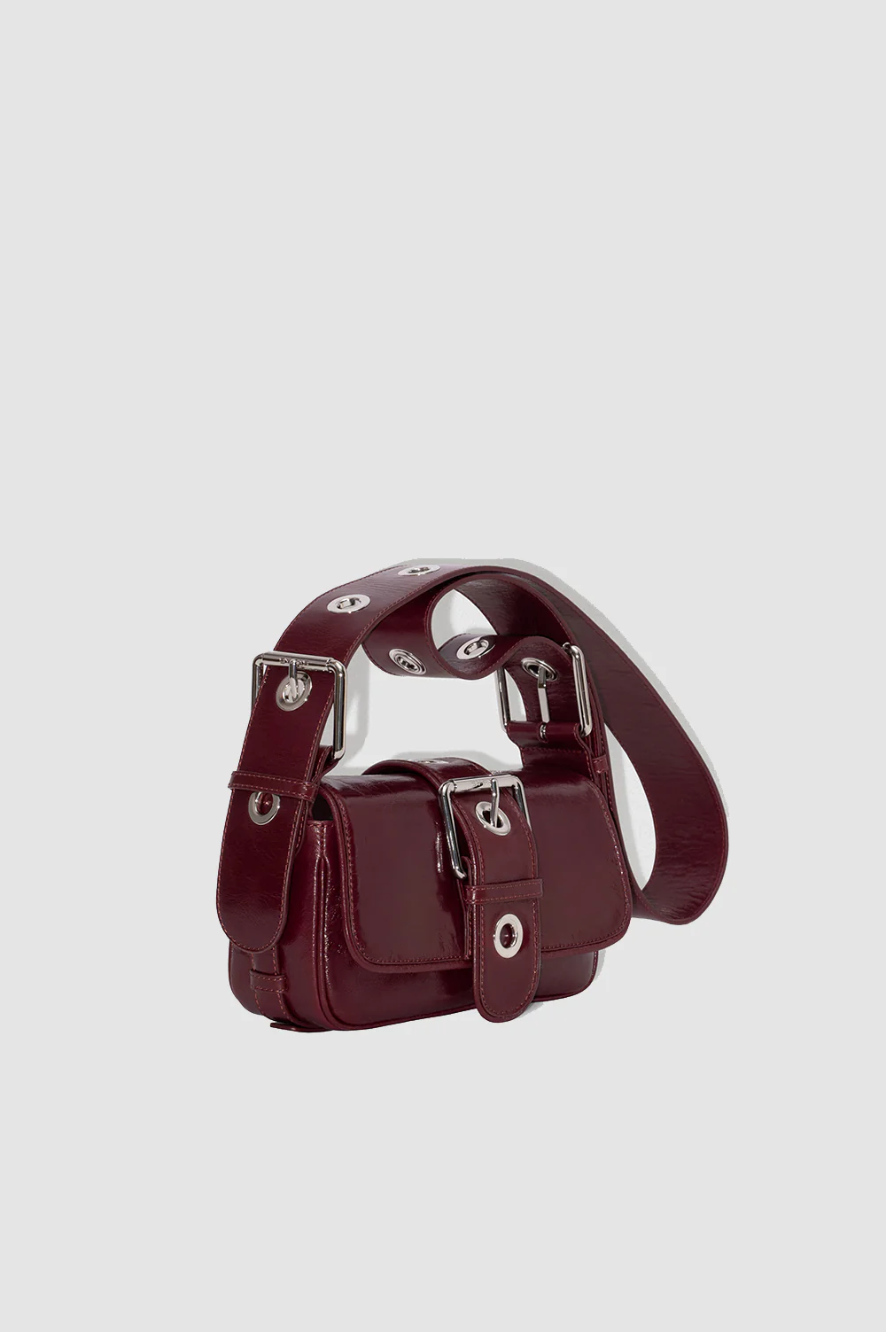 By Far Eloise Creased Calf Leather Sour Cherry - Image 2