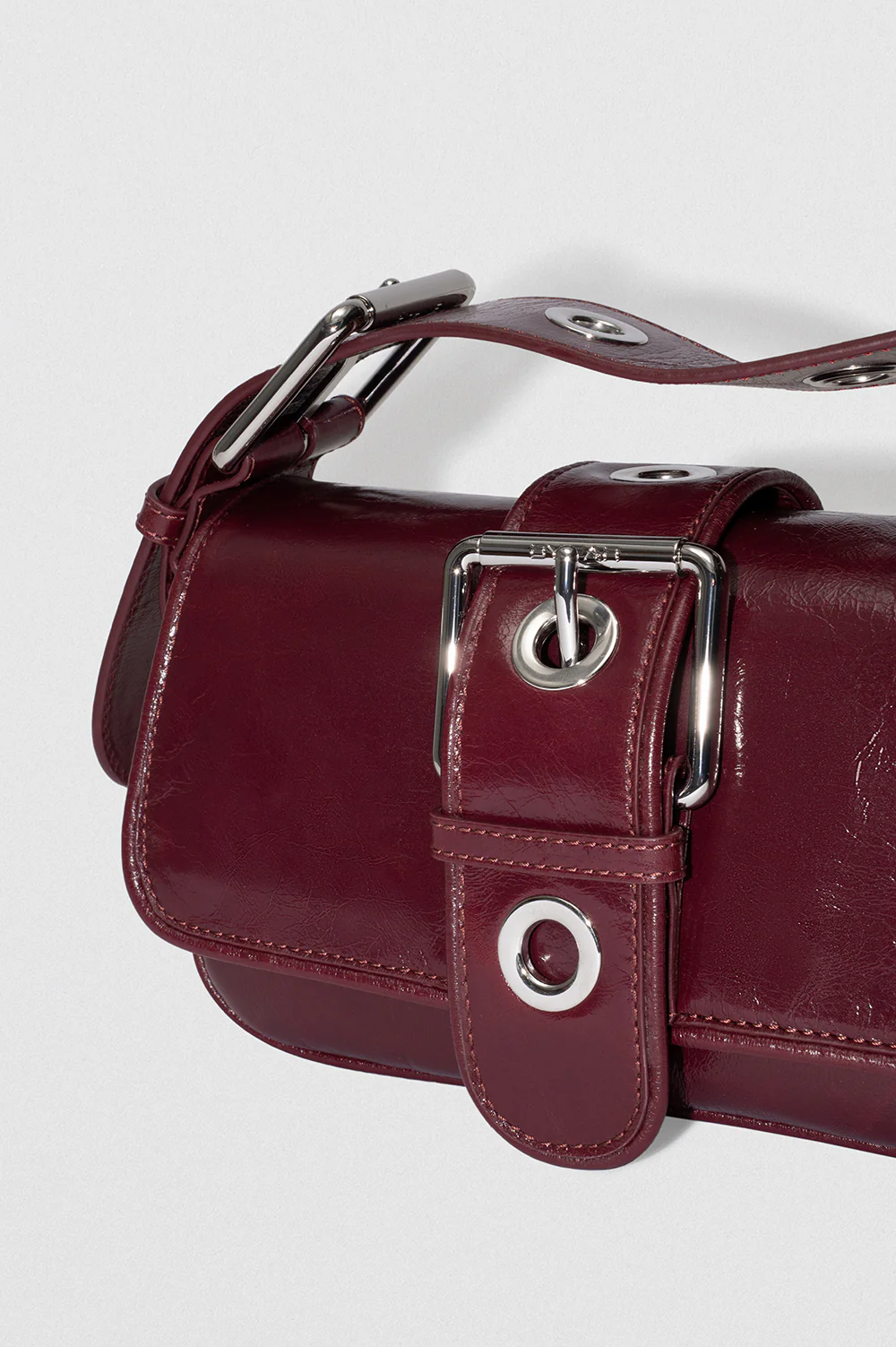 By Far Eloise Creased Calf Leather Sour Cherry - Image 3