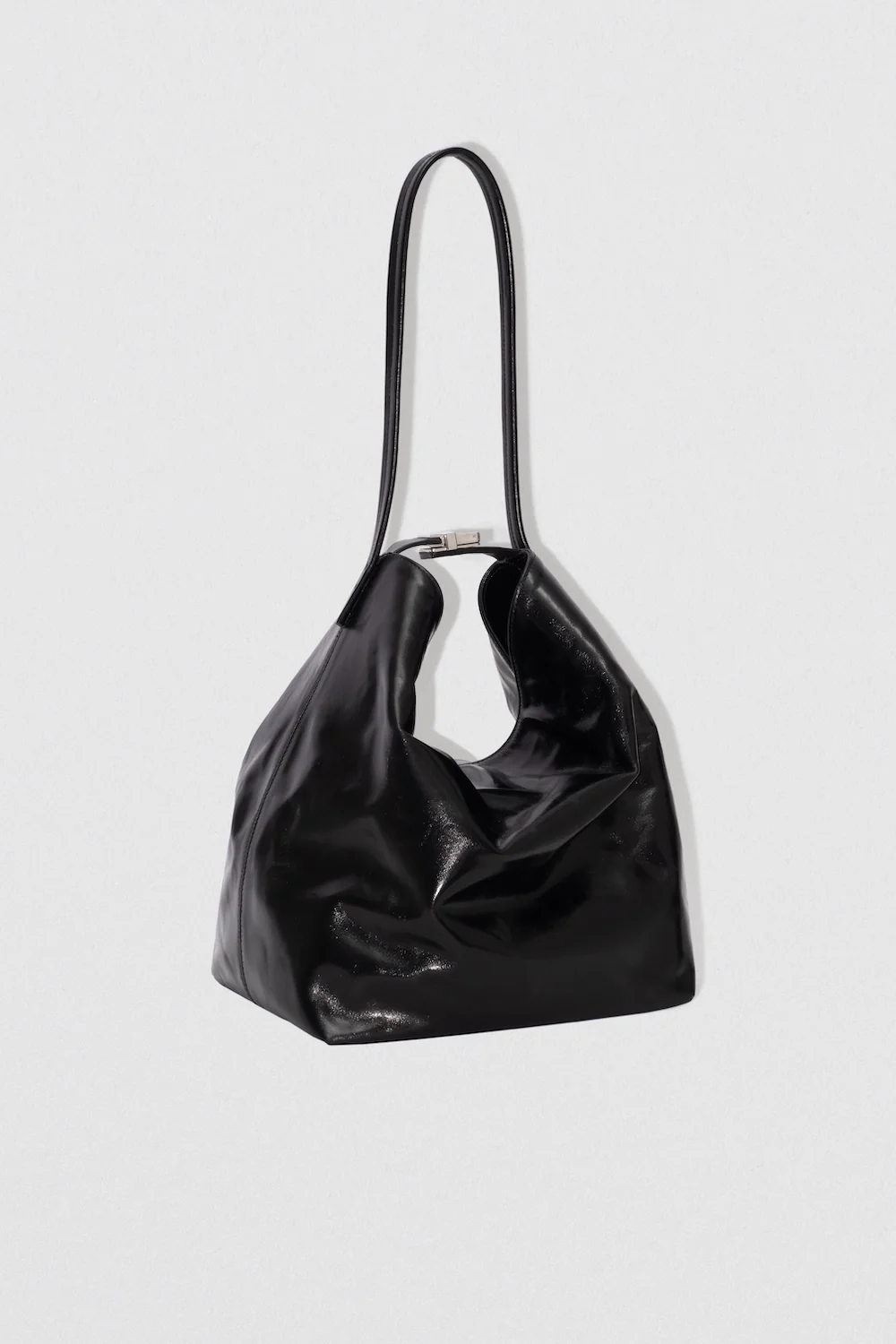 By Far Maxi Bea Creased Calf Leather Black - Image 2