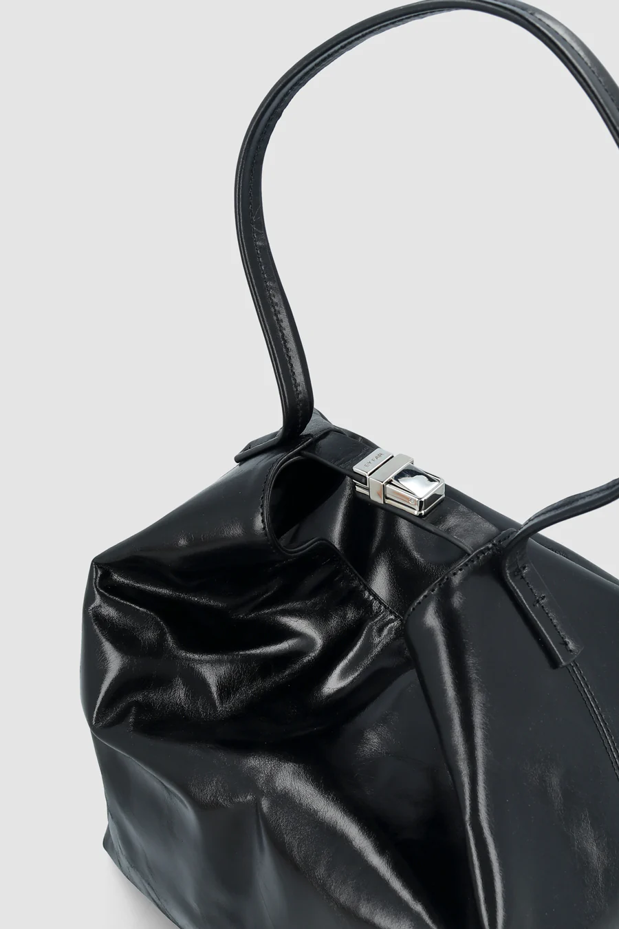 By Far Maxi Bea Creased Calf Leather Black - Image 4