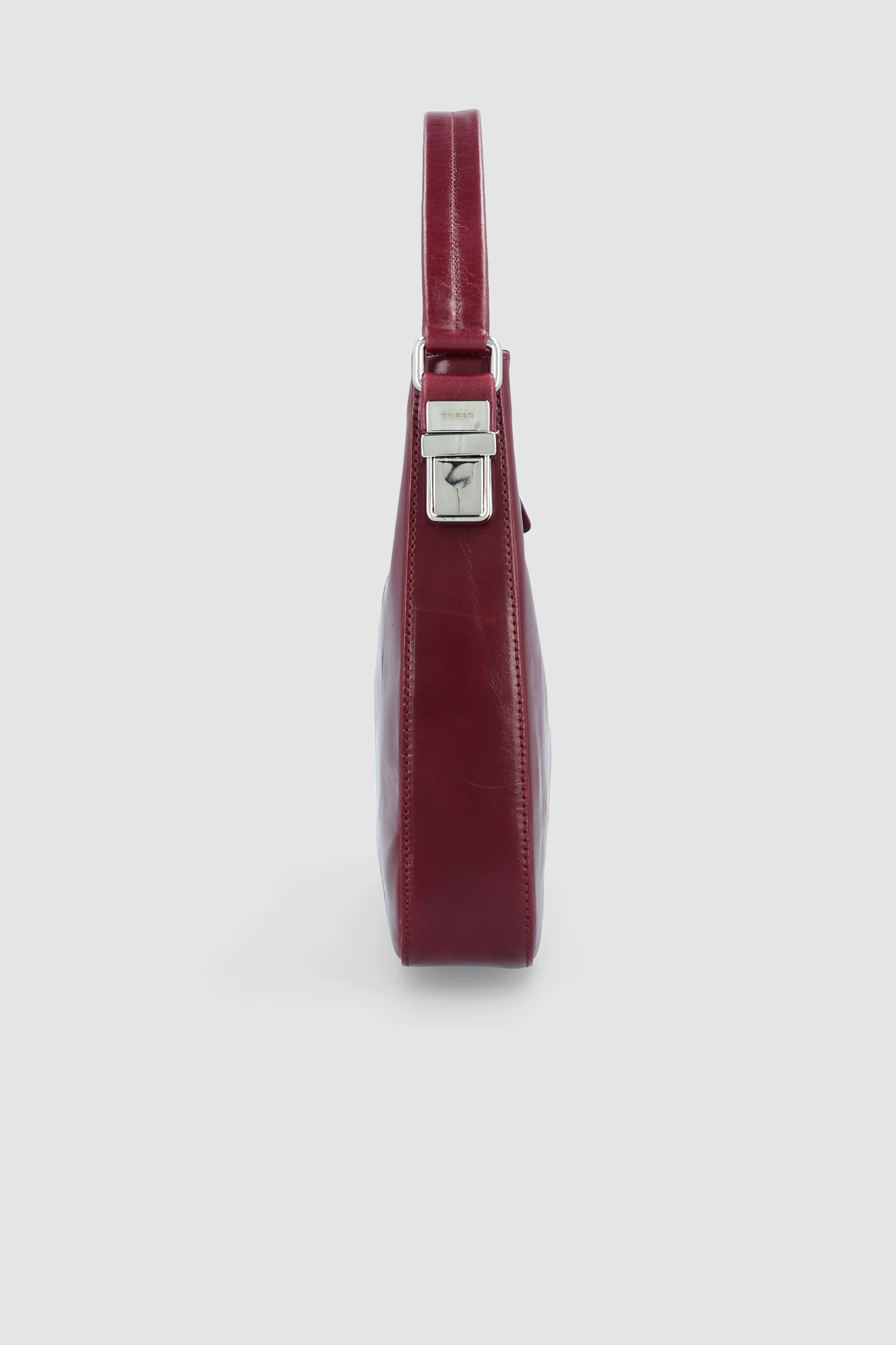 By Far Rhea Creased Calf Leather Sour Cherry - Image 3