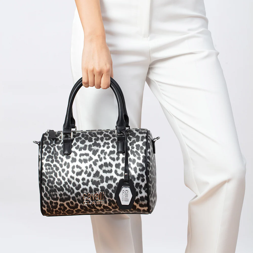 Cavalli Class - Genoa Top Handle Bag, Black & White - Image 2
