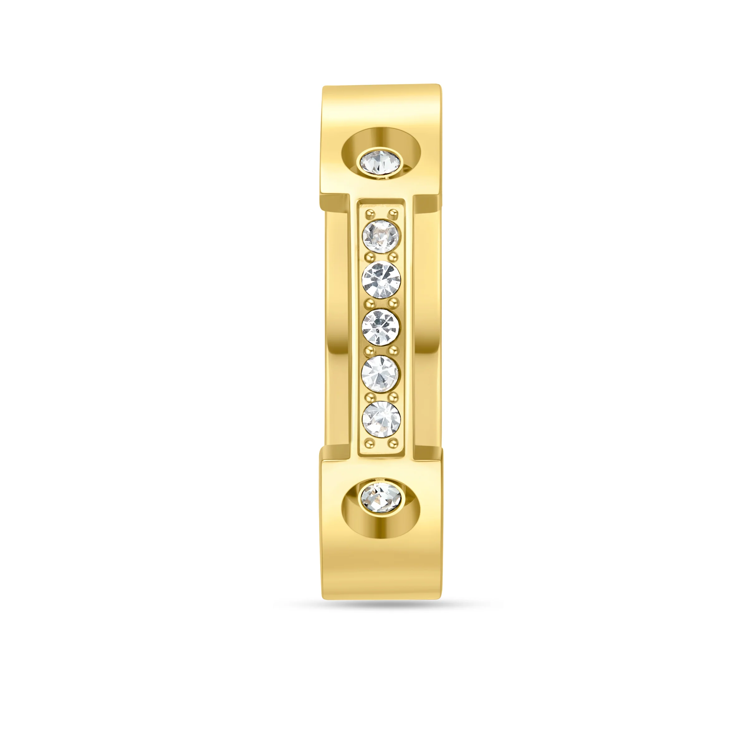 Cerruti 1881 Bridge Ladies Gold Plated Ring With Crystals - Image 2