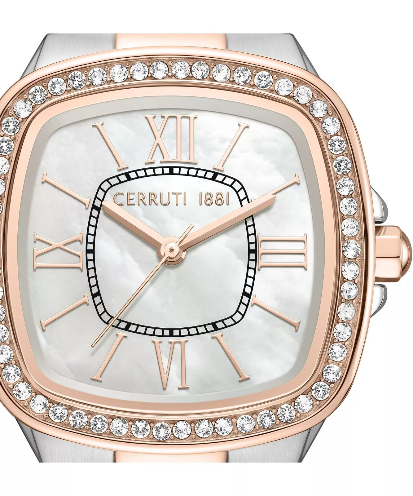 Cerruti 1881 Casale Women's White Mother-of-pearl Dial Silver Rose Gold Watch - Image 3