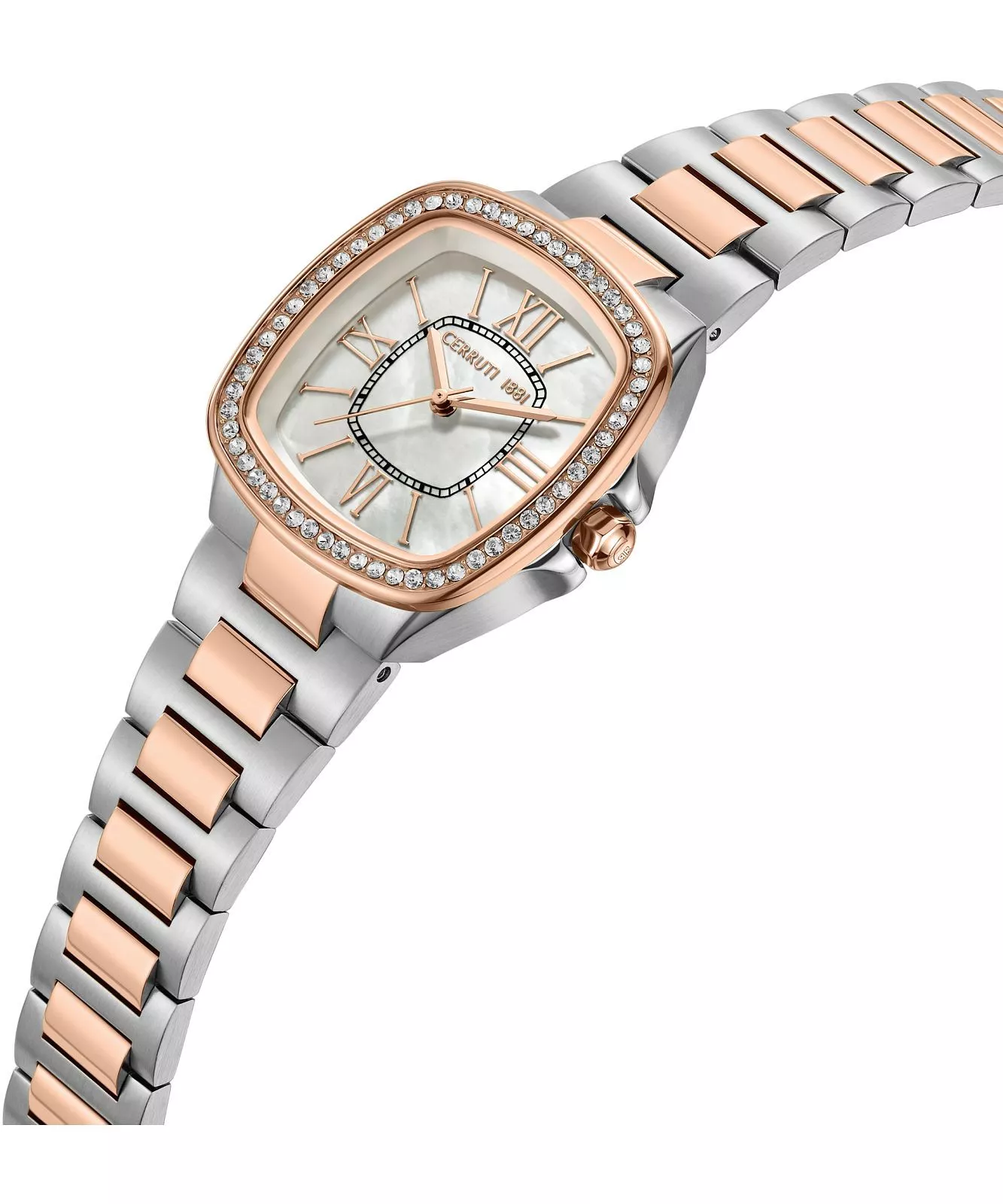 Cerruti 1881 Casale Women's White Mother-of-pearl Dial Silver Rose Gold Watch - Image 4