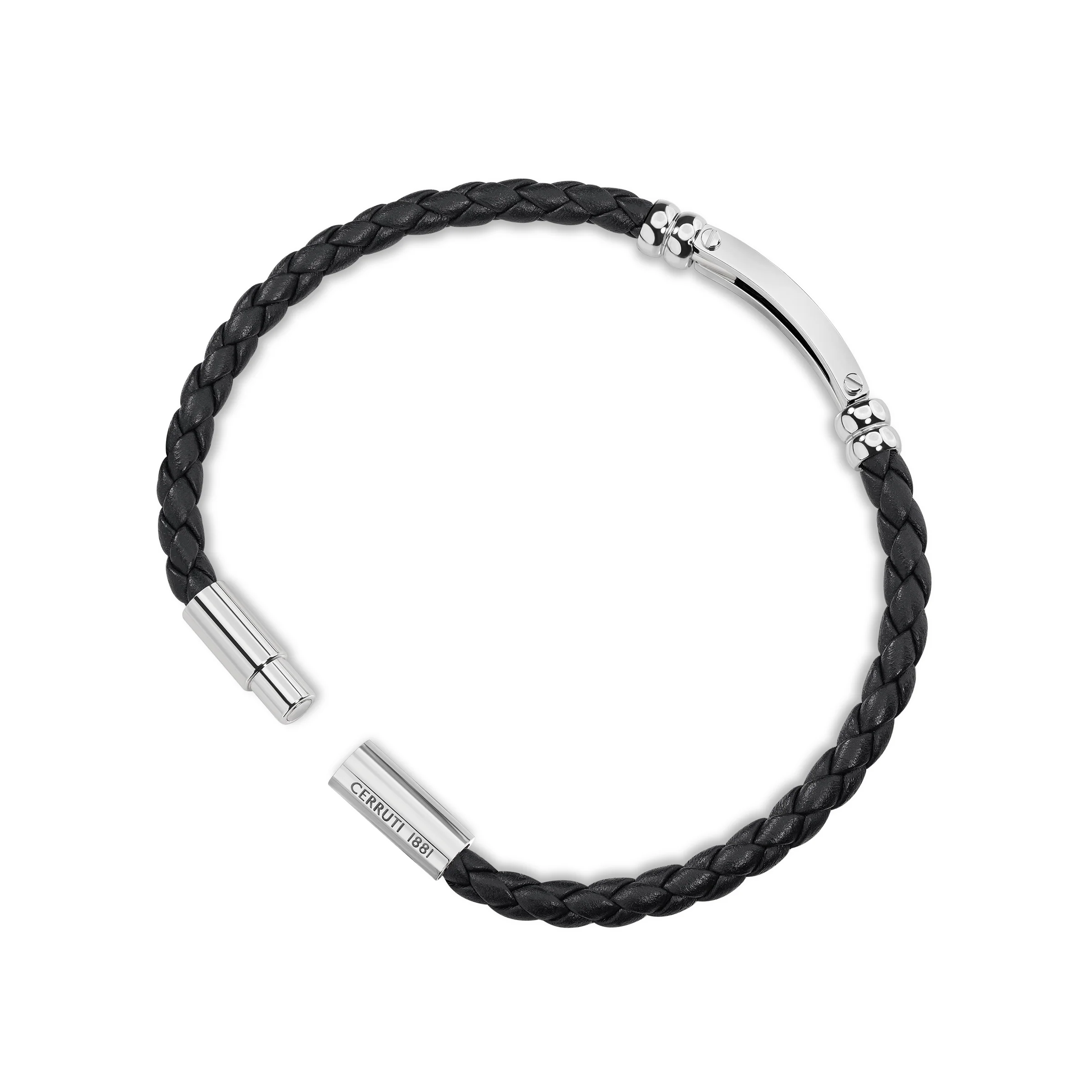 Cerruti 1881 Men's Cirrilio Black Textured Bracelet Leather - Image 3