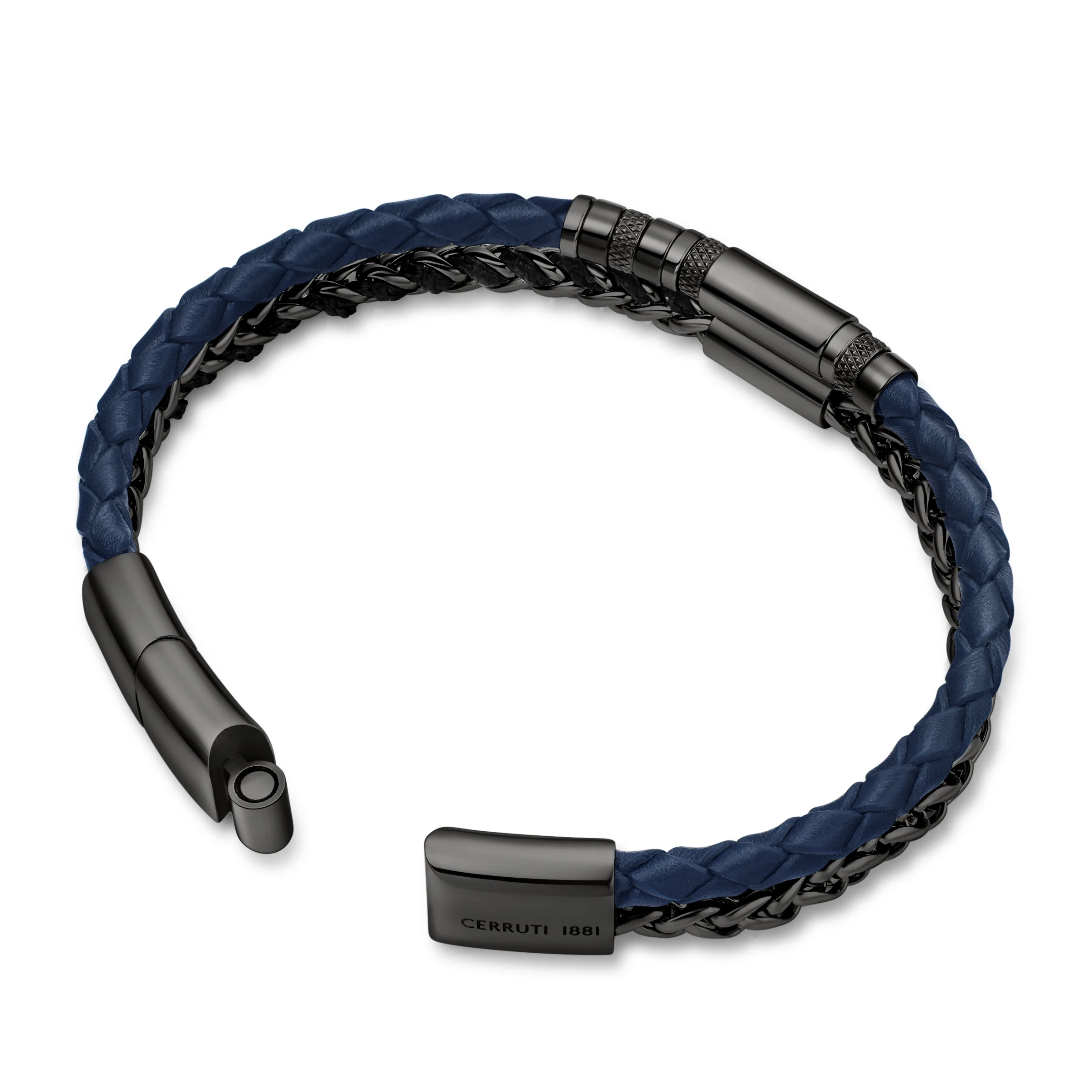CERRUTI  ALTO IPGUN N.BLUE LEATHER BRACELET - Image 3