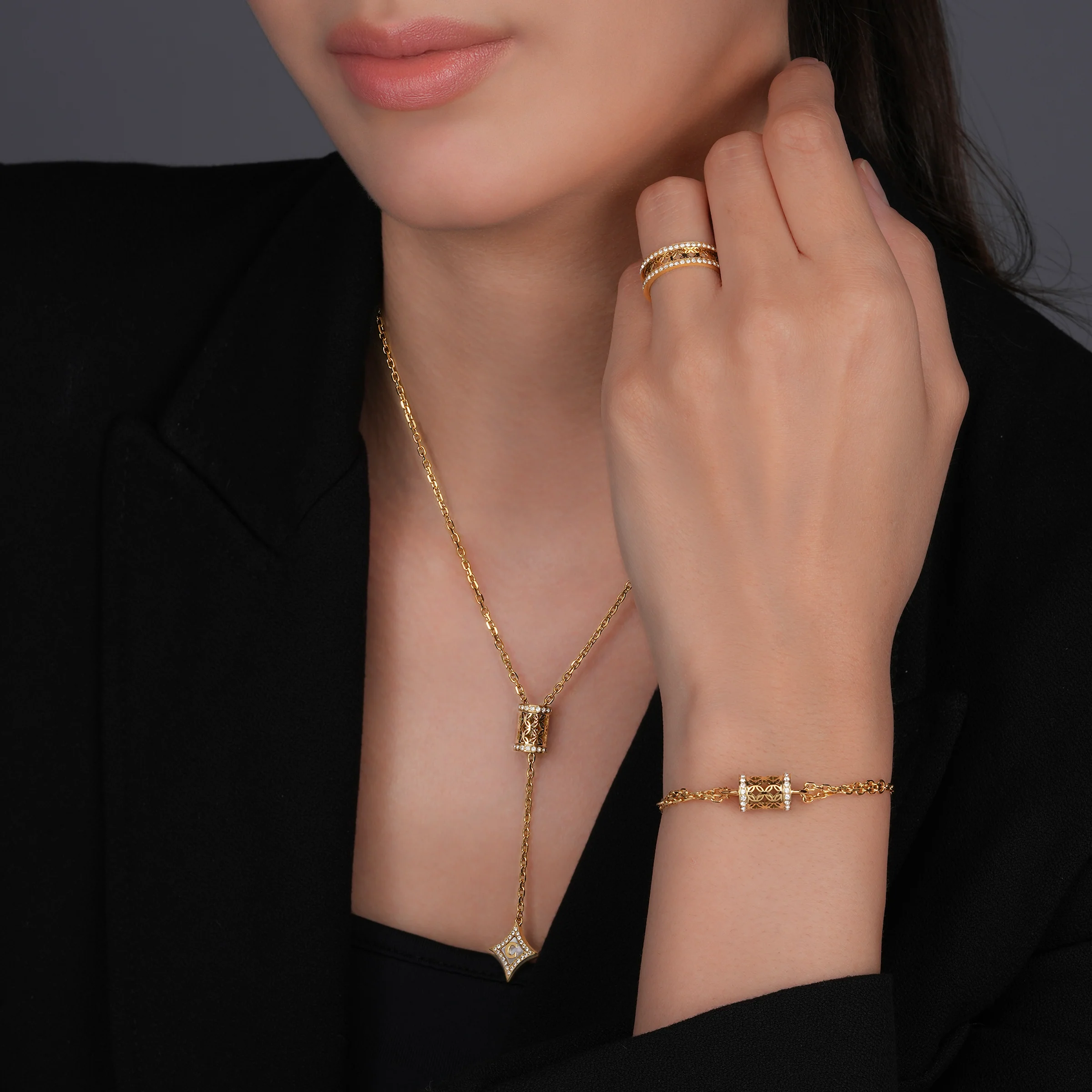 Cerruti Elettra Gold Plated Bracelet with Center Cut-Out Motif - Image 4