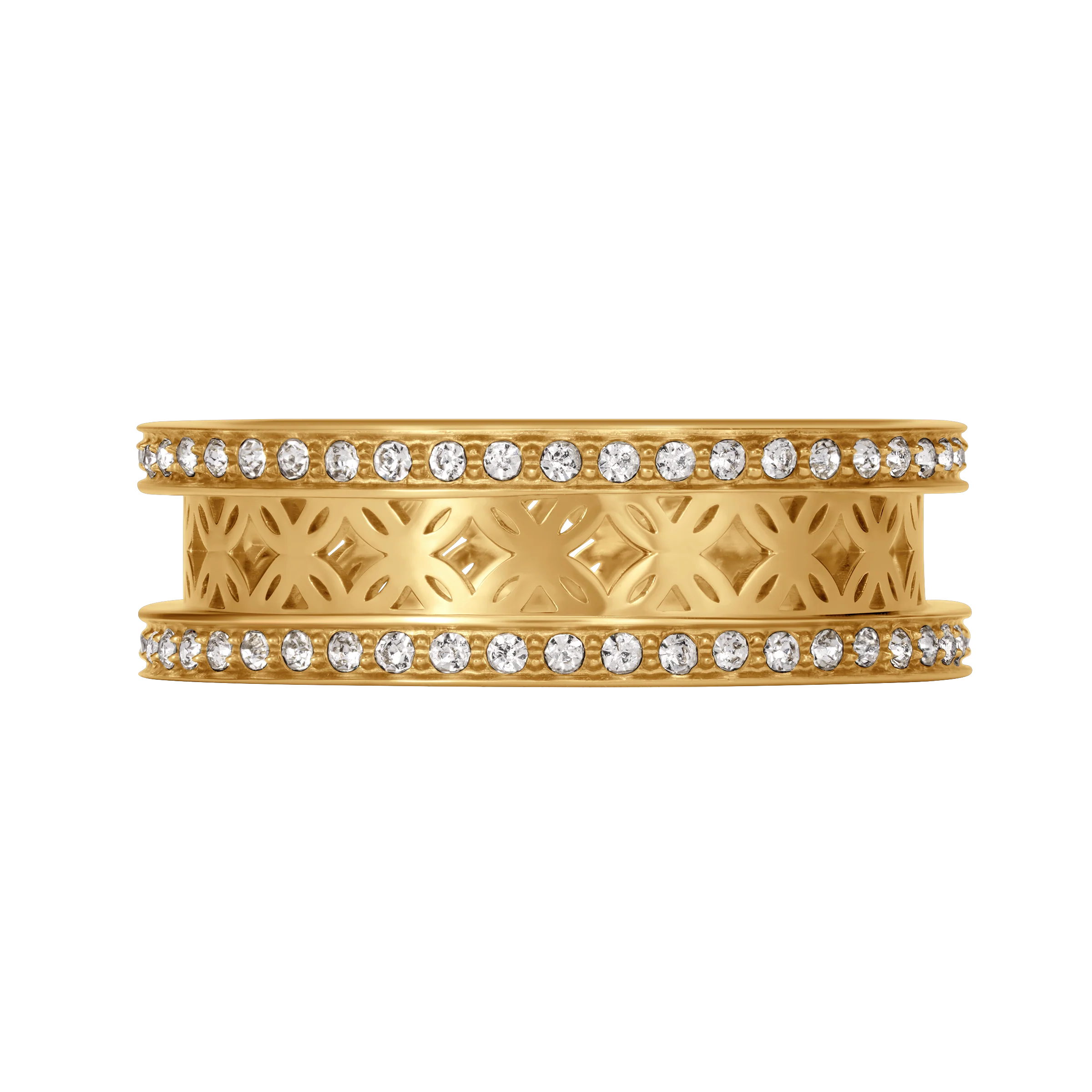 Cerruti Elettra Gold Plated Cut-Out Pattern Ring – Size 54 - Image 2