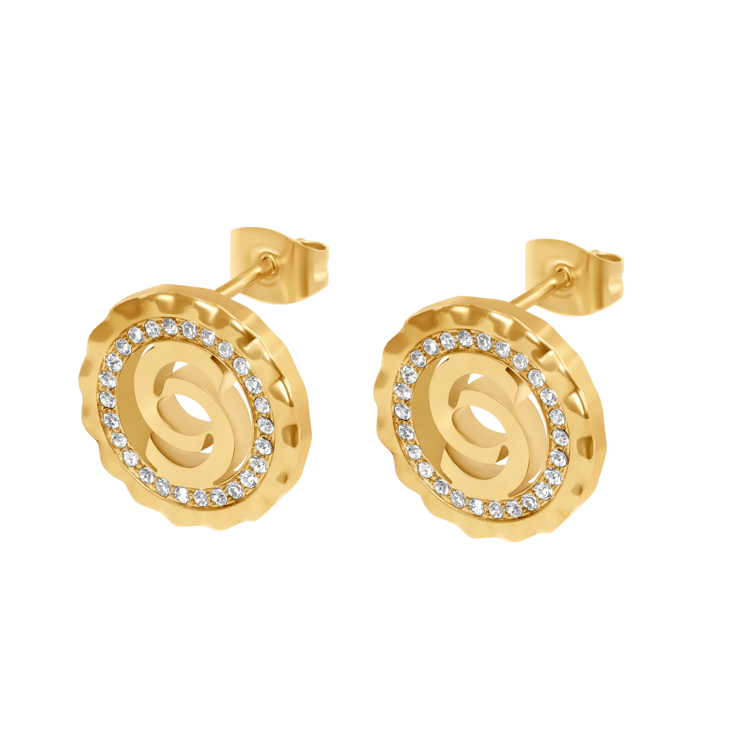 Cerruti Flora Round Cutout Logo Earring - Image 2