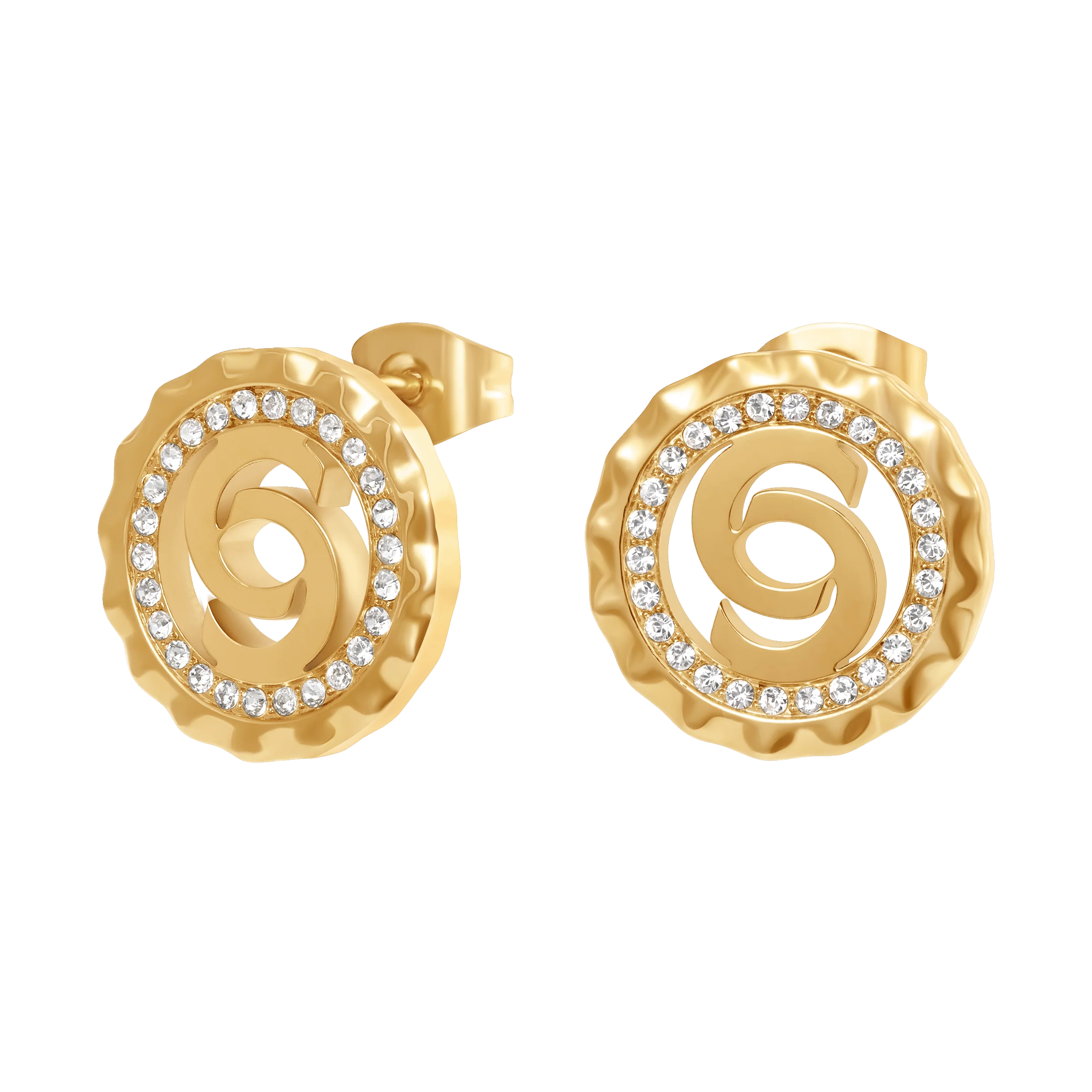 Cerruti Flora Round Cutout Logo Earring - Image 3