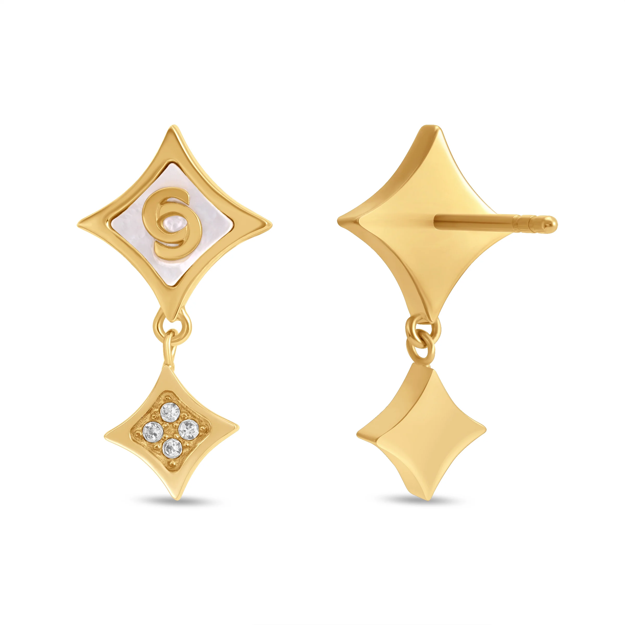Cerruti Francesca Double C Logo Gold Plated Earrings - Image 2