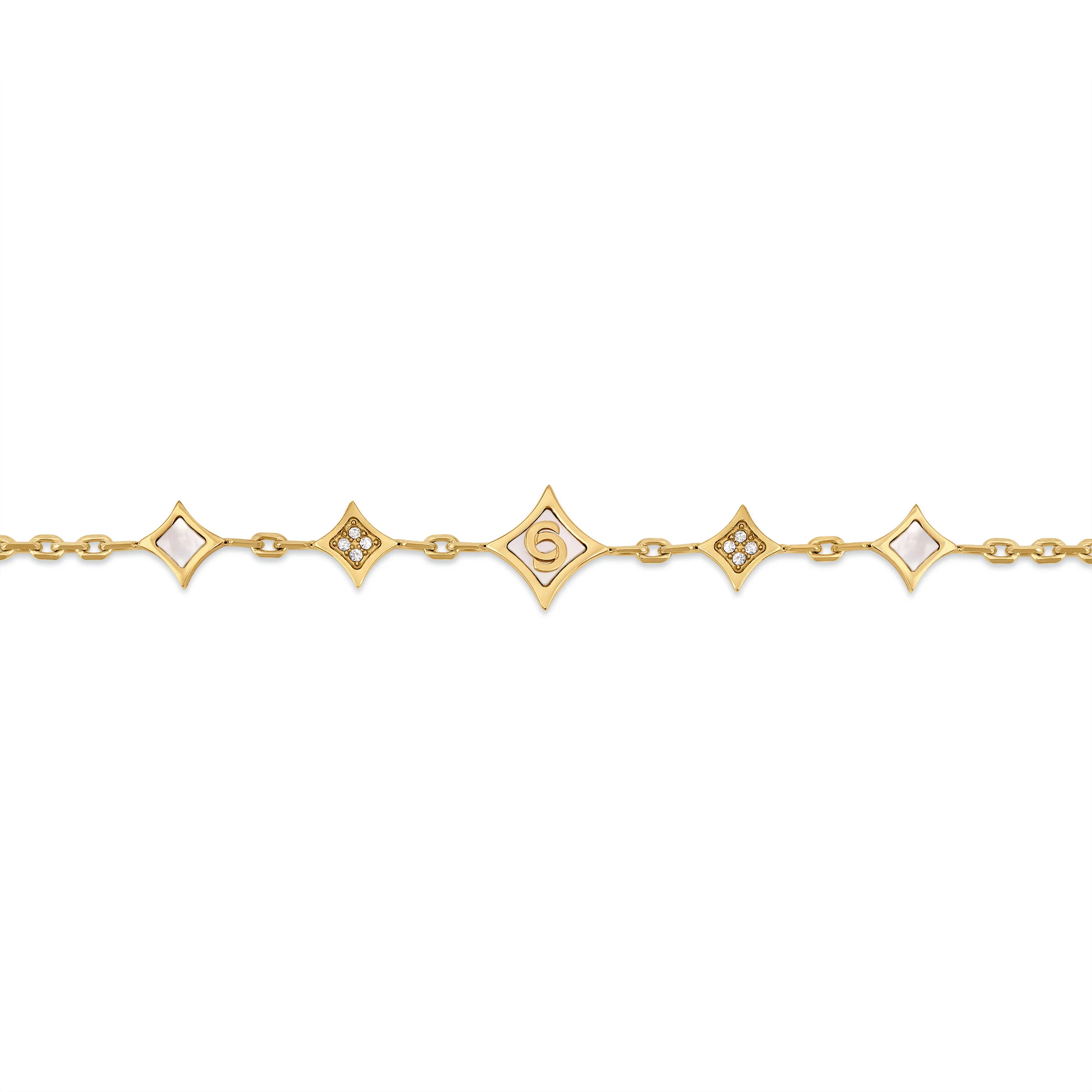 Cerruti Francesca Gold Plated Bracelet with Five Small Motifs - Image 3