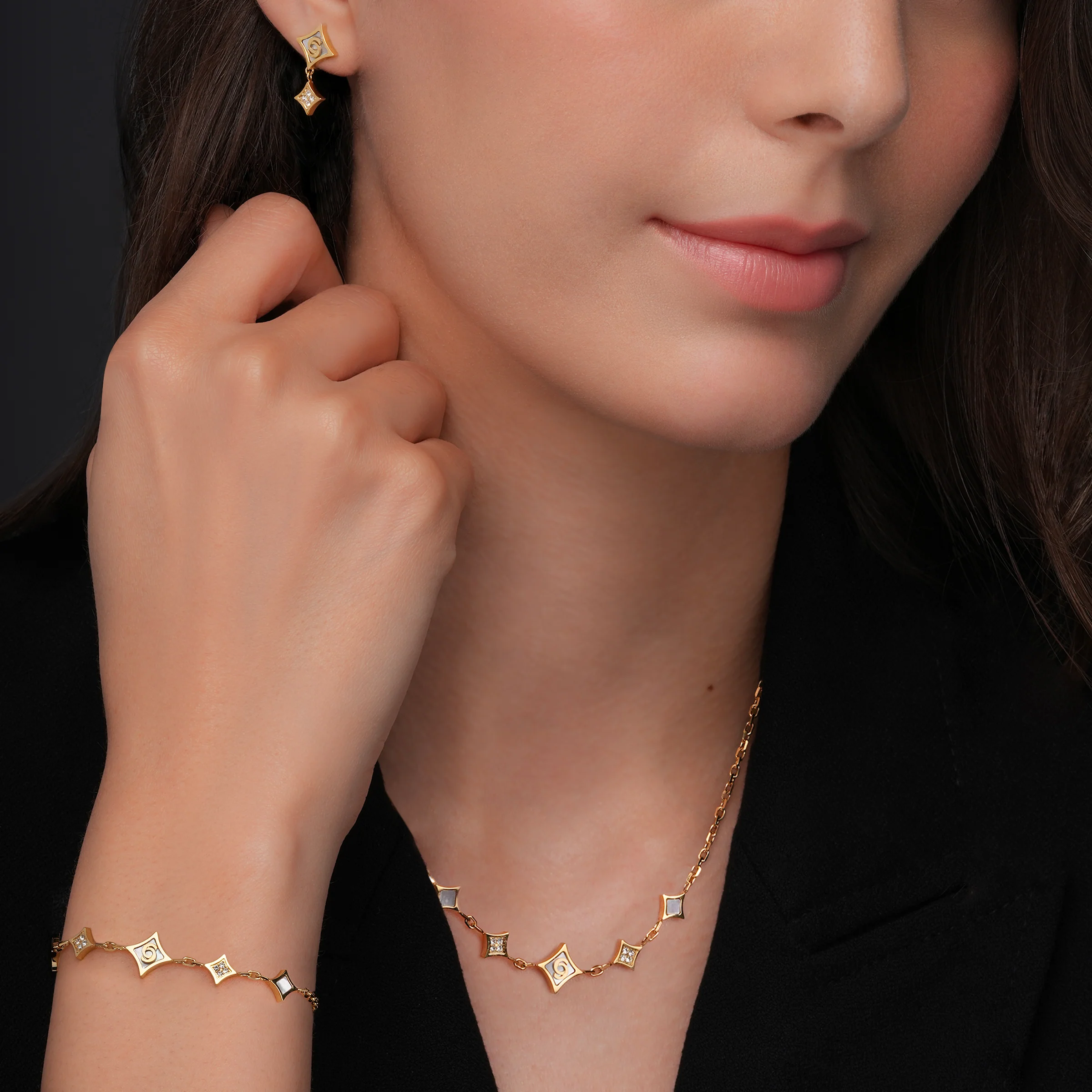 Cerruti Francesca Gold Plated Bracelet with Five Small Motifs - Image 4