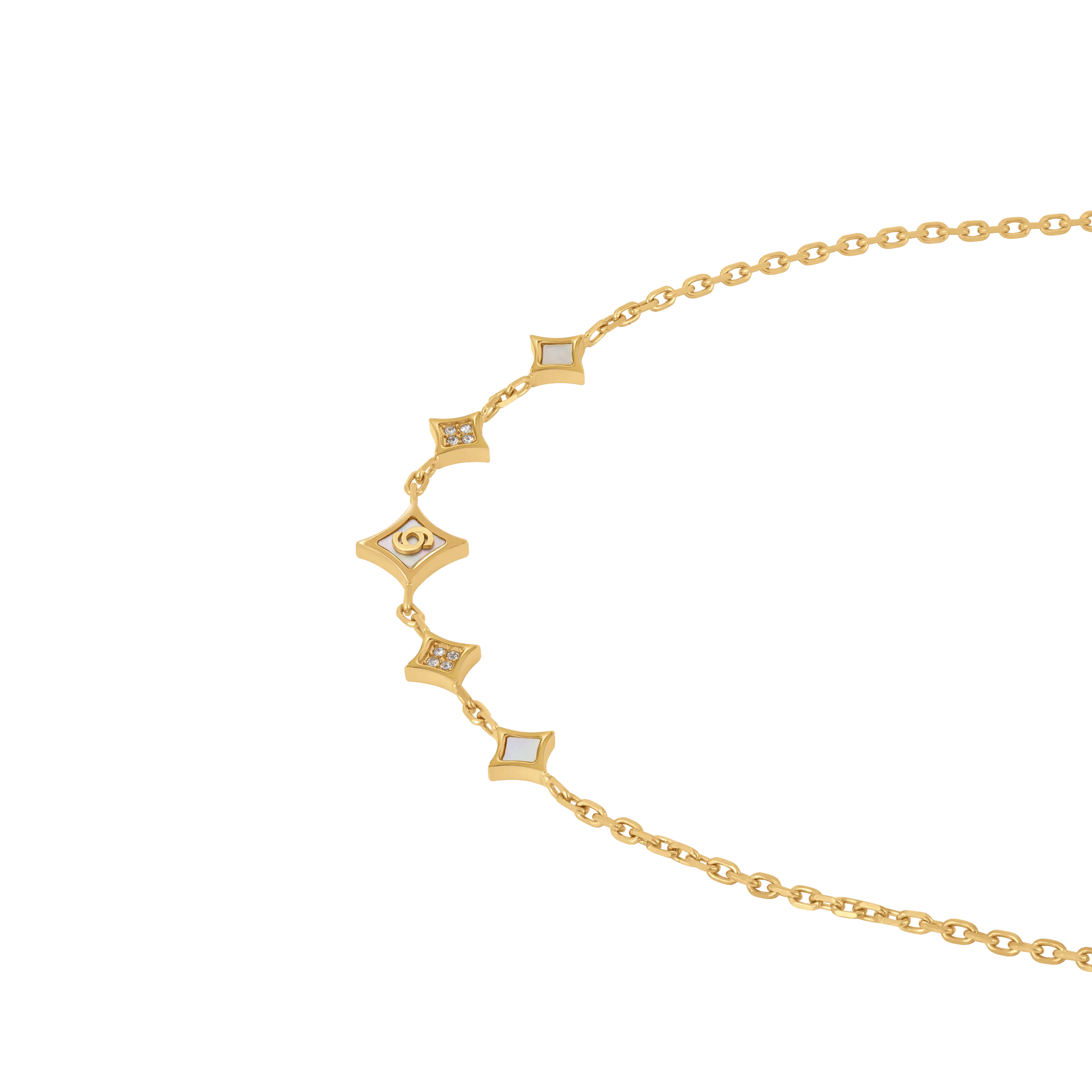 Cerruti Francesca Gold Plated Necklace with Five Small Motifs - Image 2