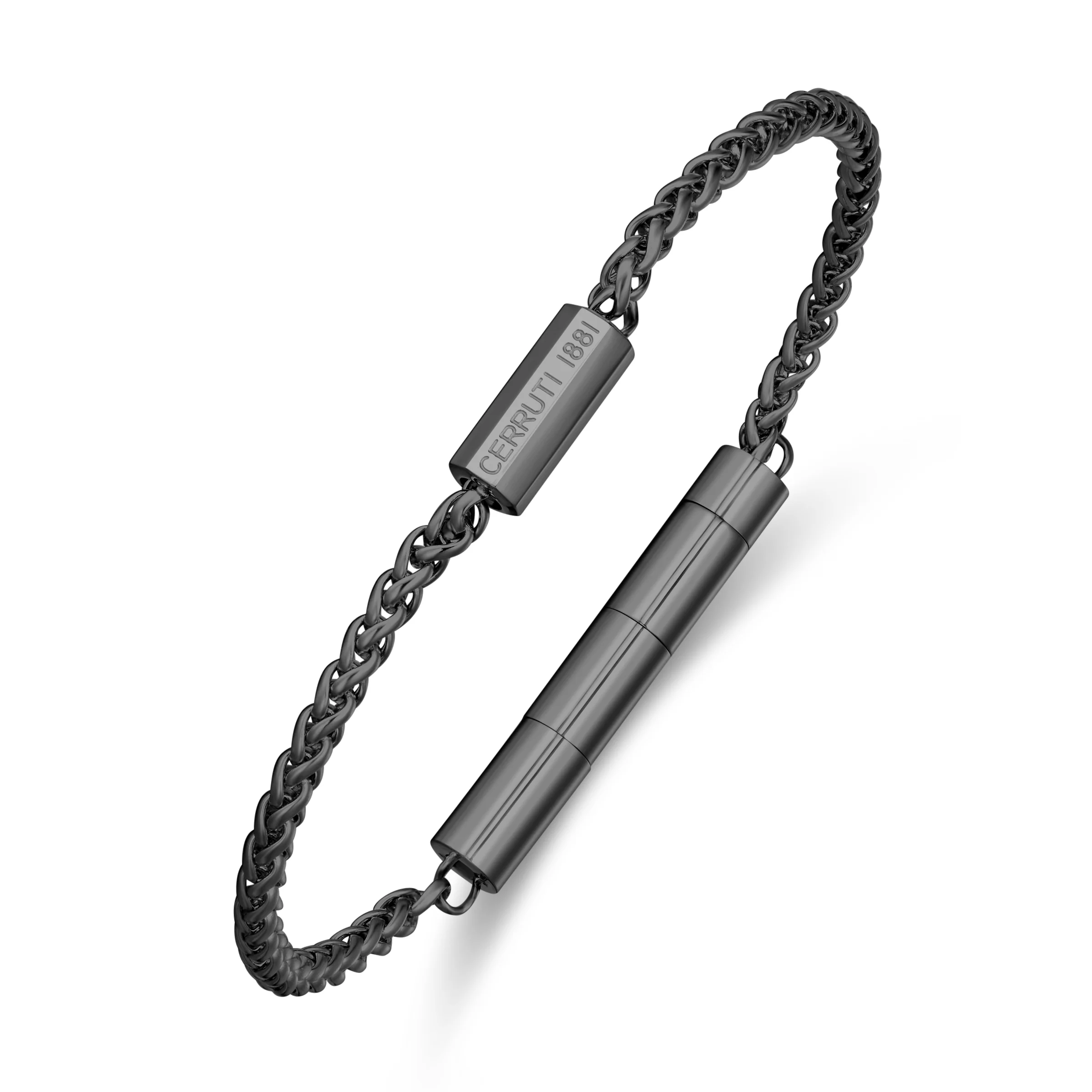 CERRUTI GUIDO SS IP BLACK WITH SMALL MOTIF CHAIN BRACELET - Image 2