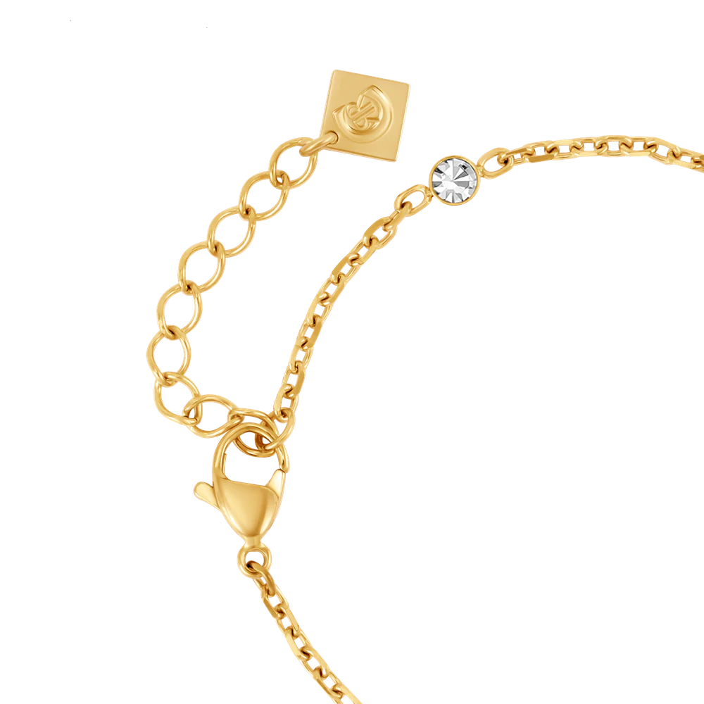 Cerruti Luciana Gold Plated Bracelet with Center Round Motif and White Stones - Image 2