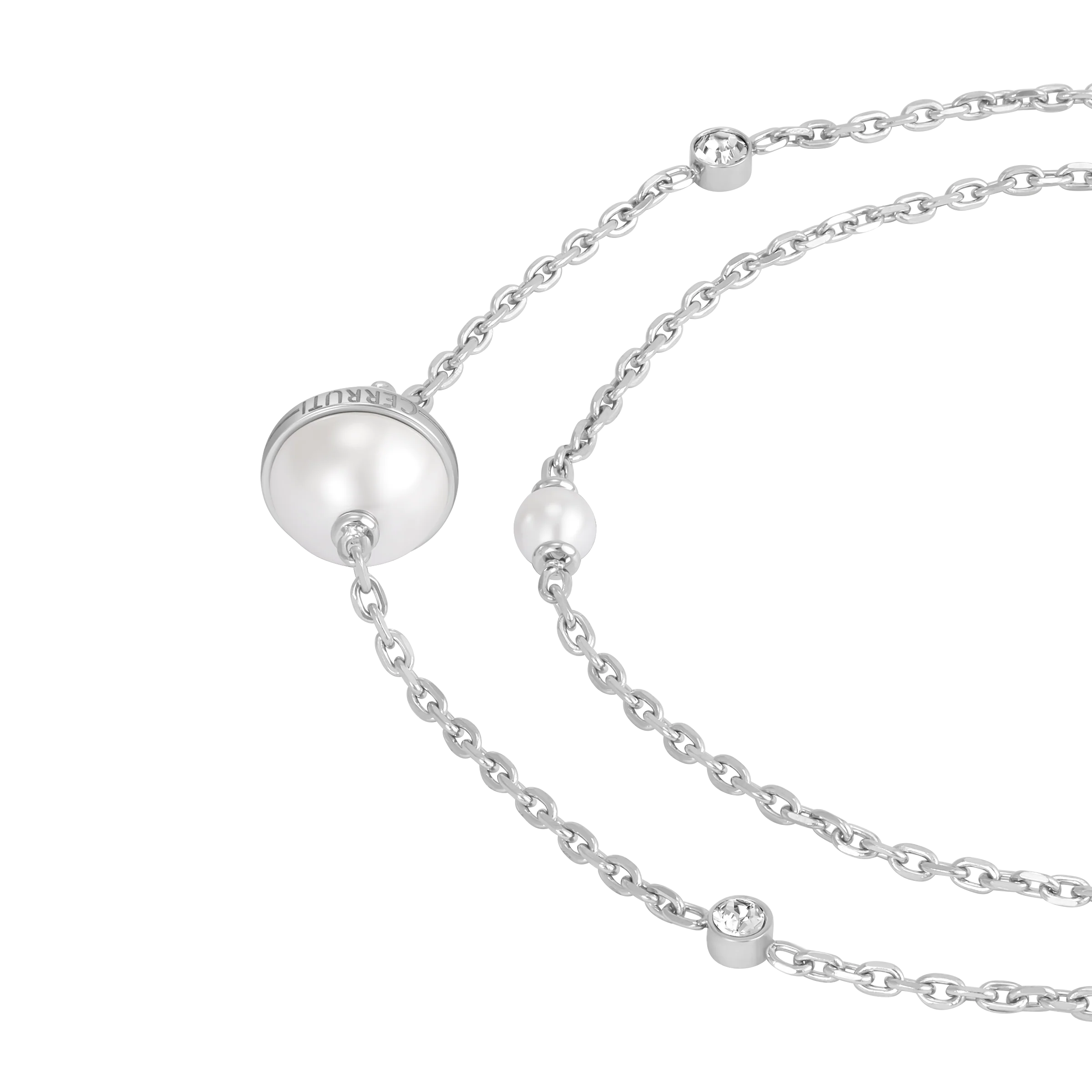 Cerruti Luciana Stainless Steel Necklace with Round Motif - Image 2