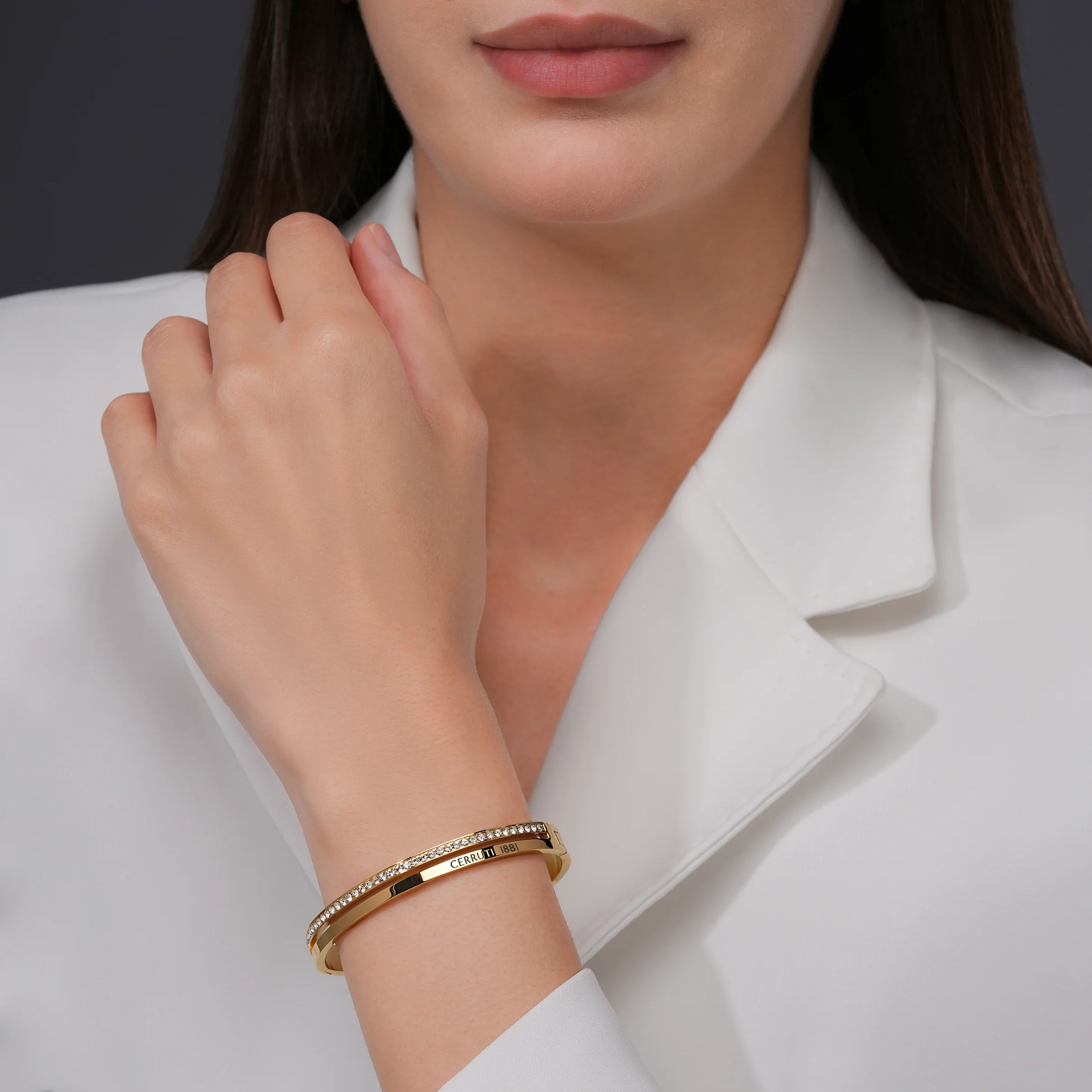 Cerruti Matilde Double Layer Gold Plated Bangle - Image 4