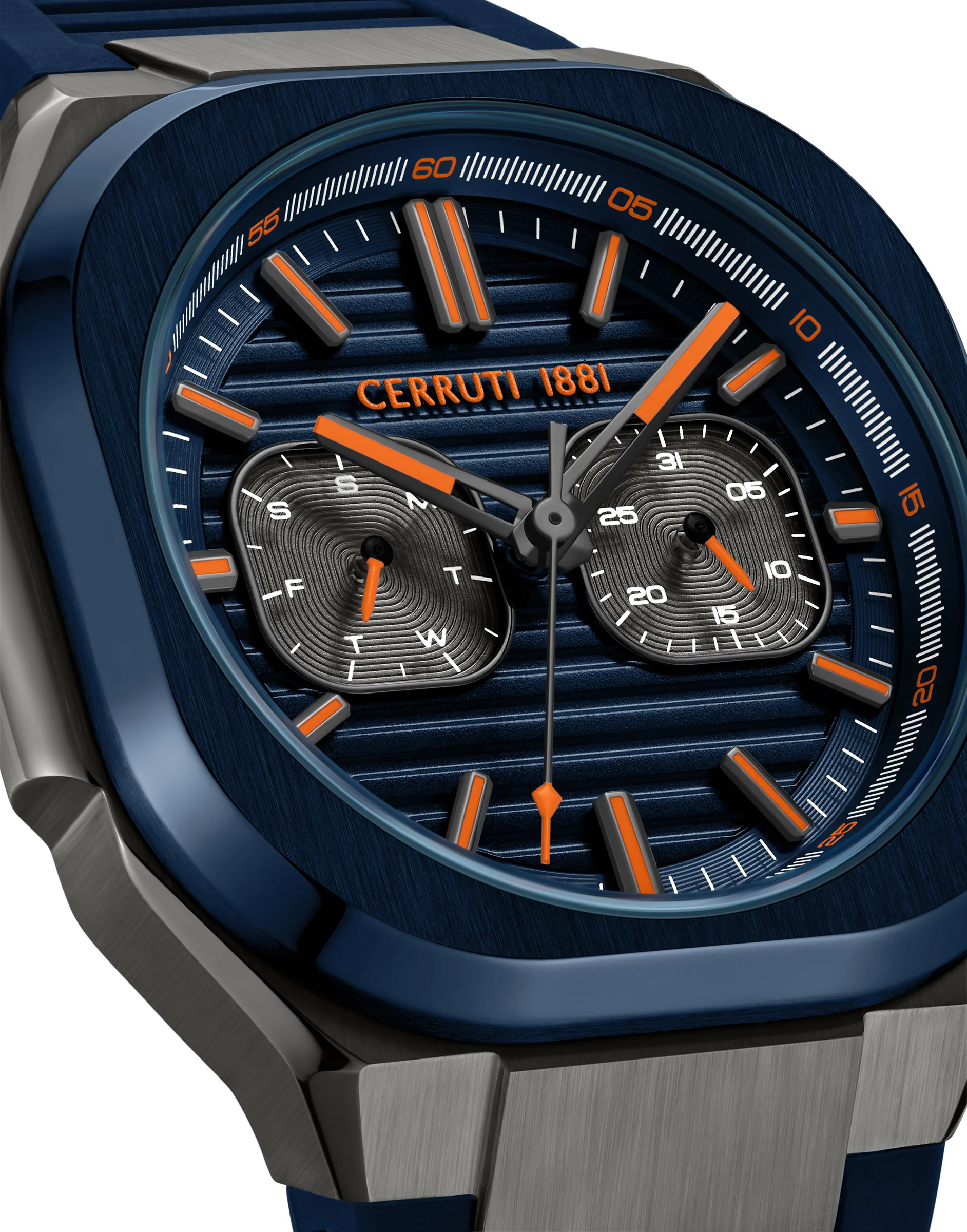 Cerruti Men’s Gunmetal/Blue Case Watch with Blue Dial & Blue Strap - Image 3