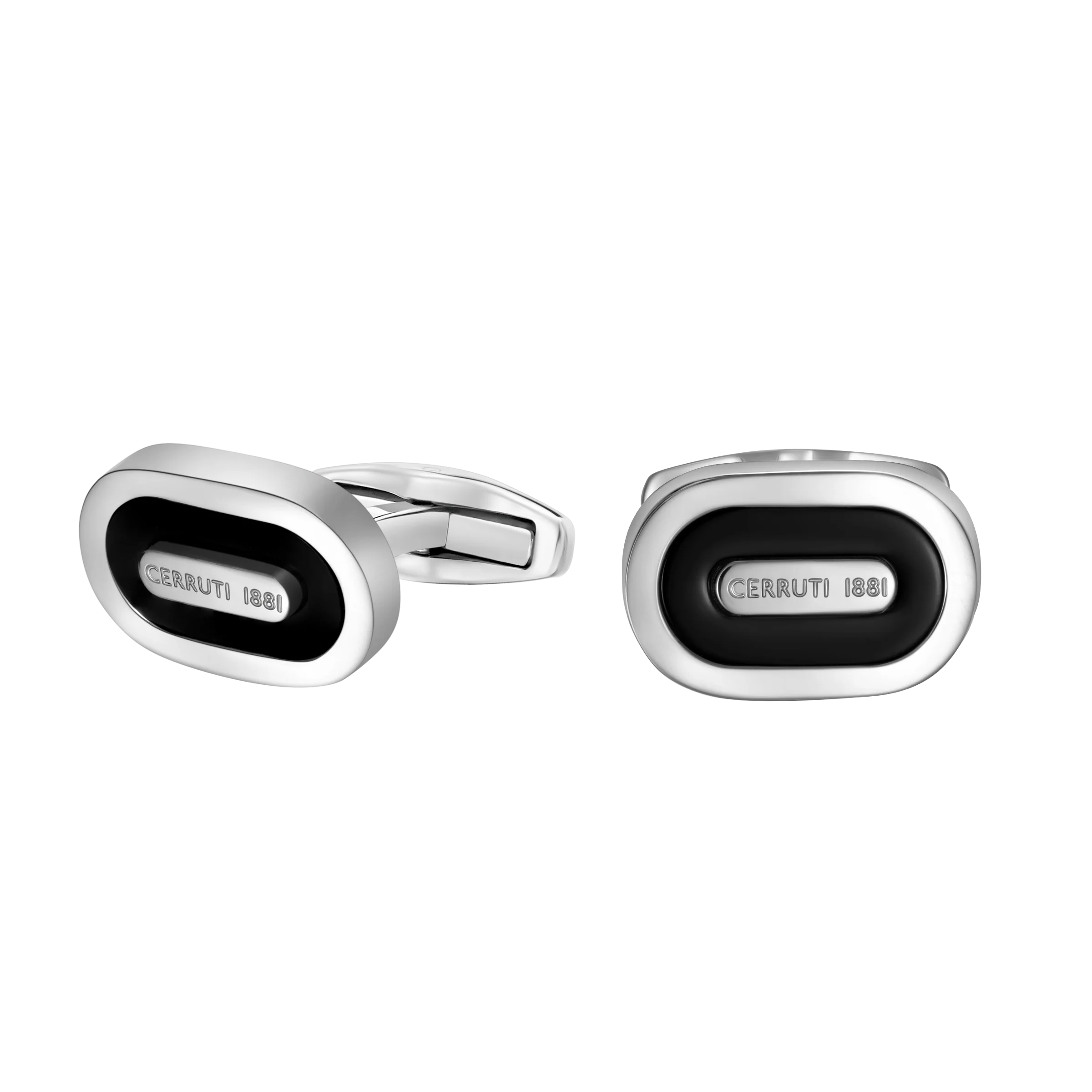 Cerruti Nicola Black Lacquer Branding logo Cufflink - Image 2