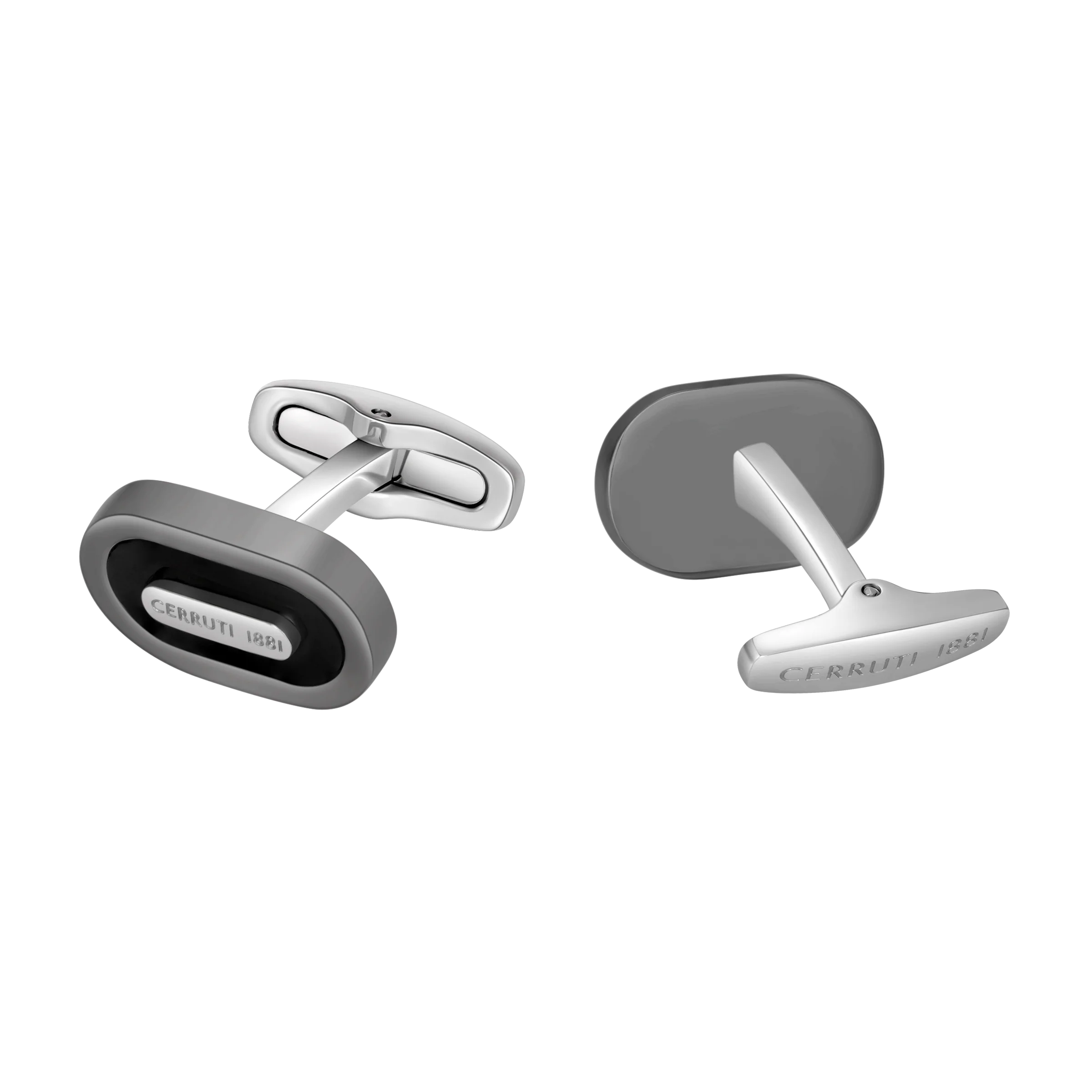 Cerruti Nicola Gun, Black Lacquer Branding Logo Cufflink - Image 2