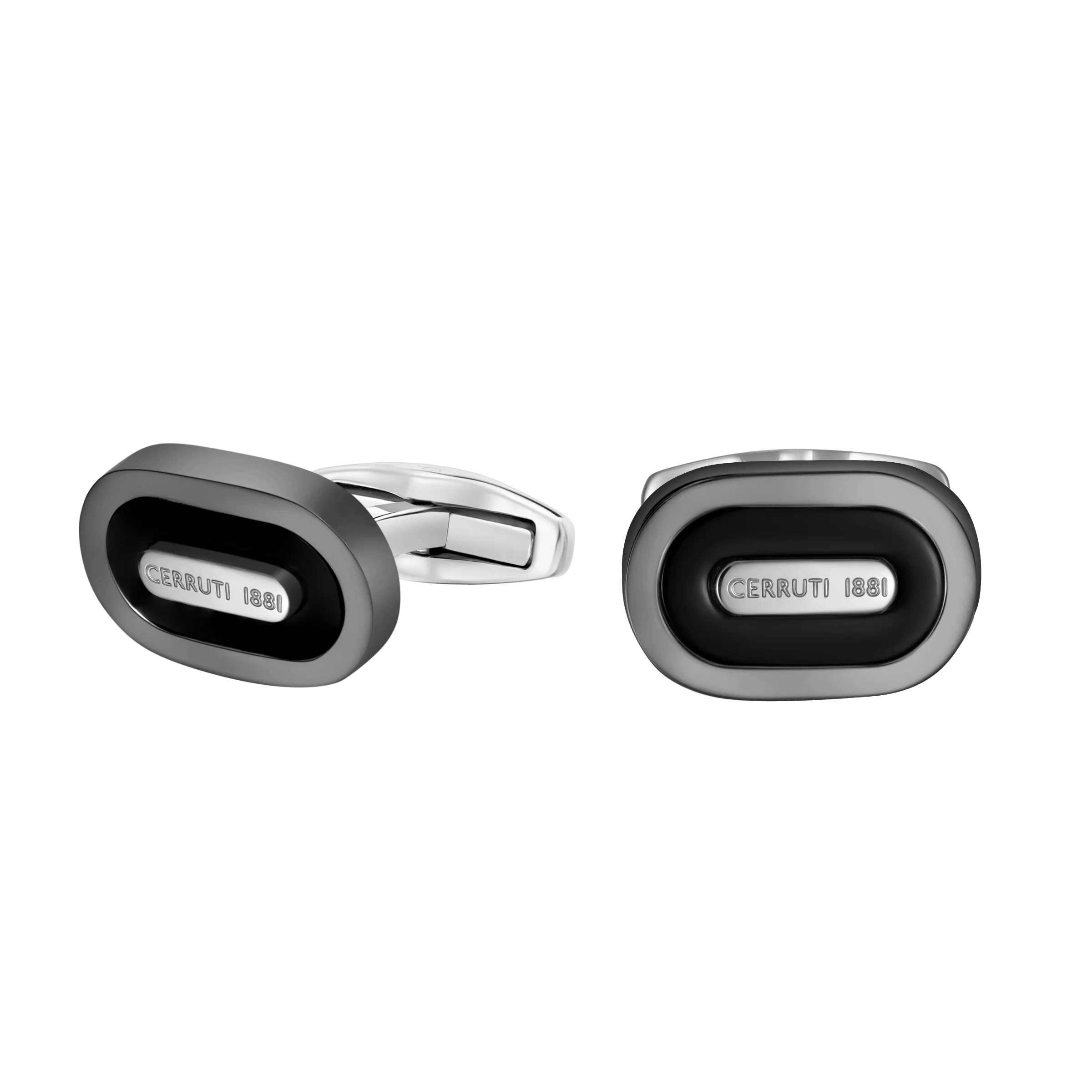 Cerruti Nicola Gun, Black Lacquer Branding Logo Cufflink - Image 3