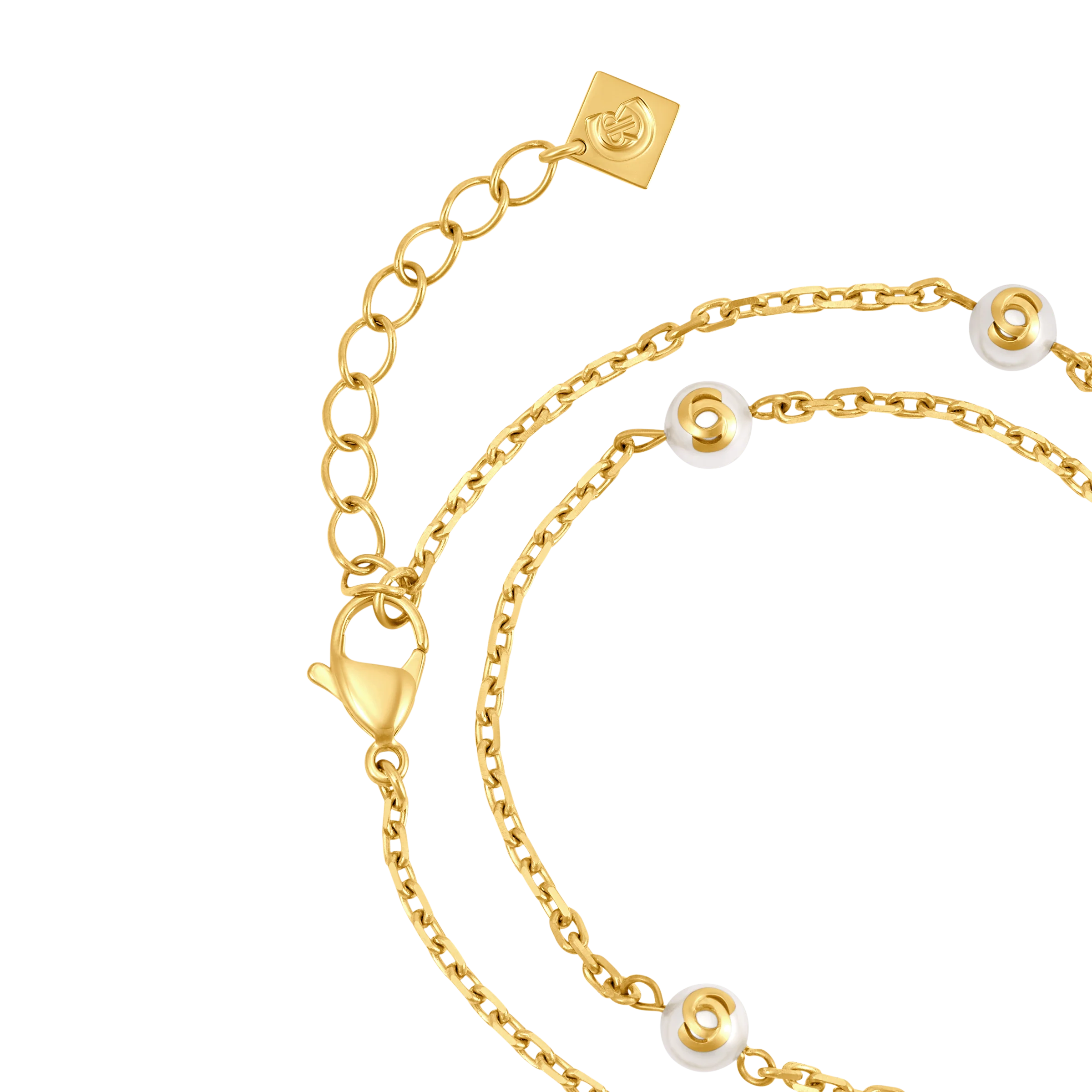 Cerruti Noemi Gold Plated Double Chain Bracelet - Image 2